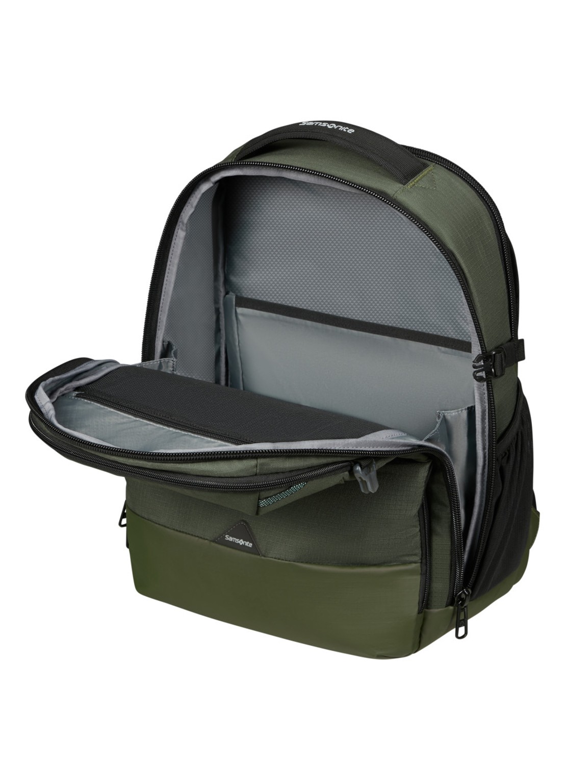 Samsonite Roadseeker laptoprugzak met 15,6 inch laptopvak - voorkant 5 dark olive / olijfgroen