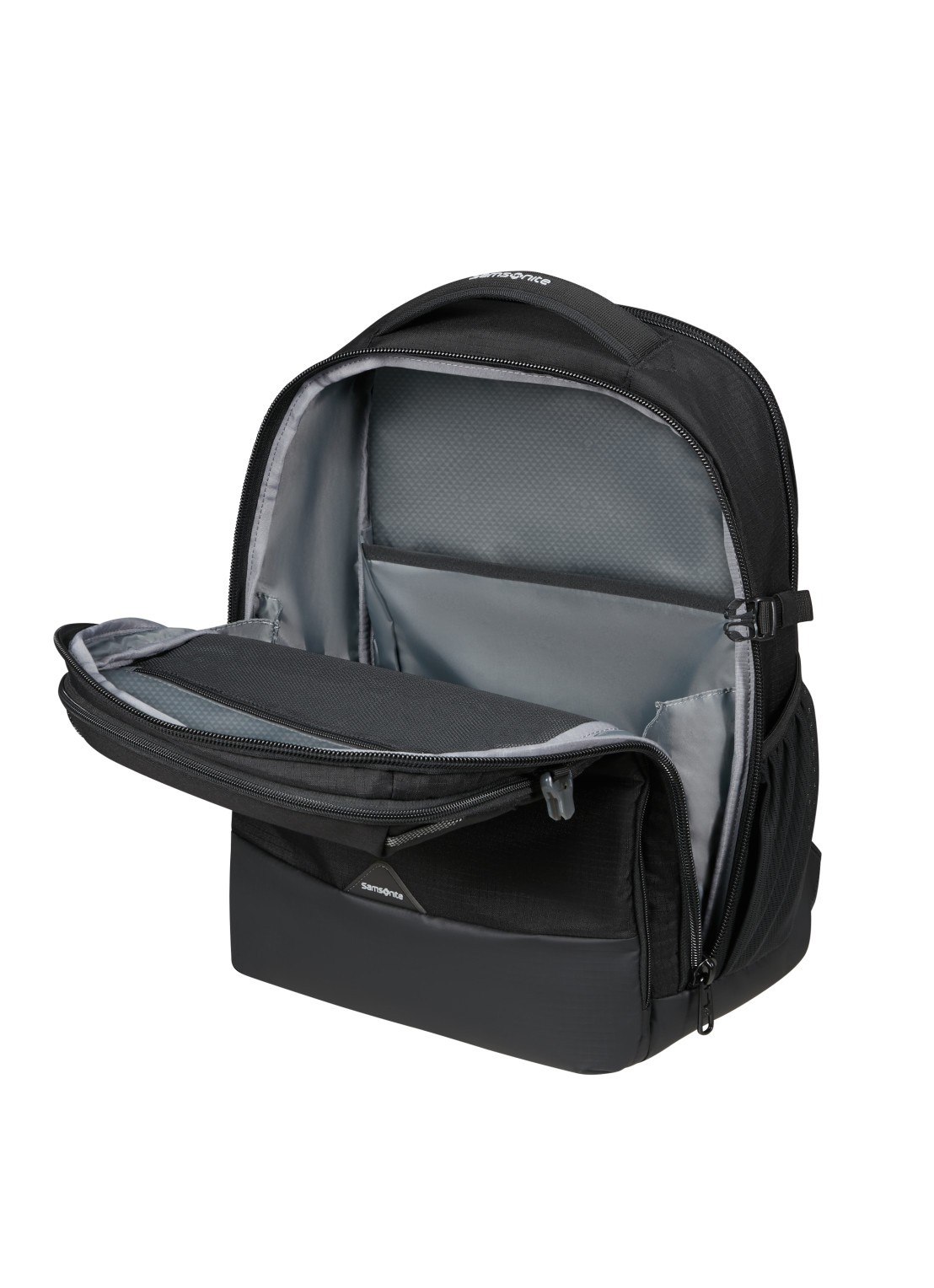 Samsonite Roadseeker laptoprugzak met 15,6 inch laptopvak - voorkant 3 deep black / zwart