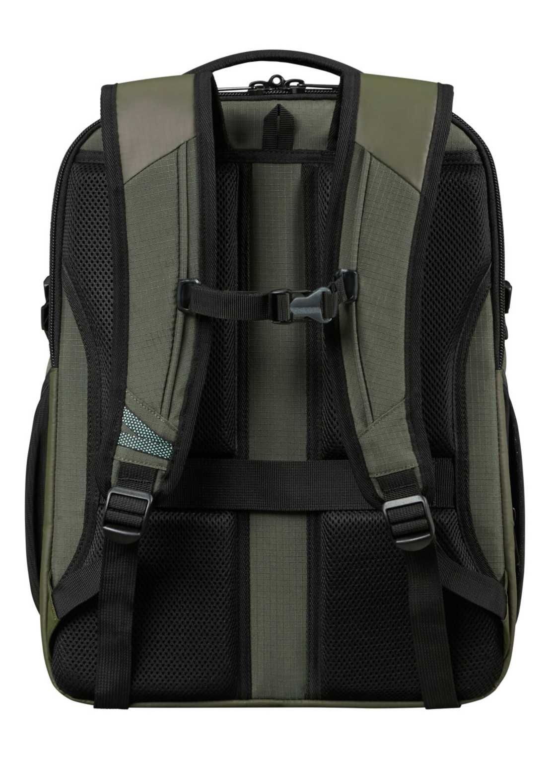 Samsonite Roadseeker vergrootbare laptoprugzak met 17,3 inch laptopvak - achterkant dark olive / olijfgroen