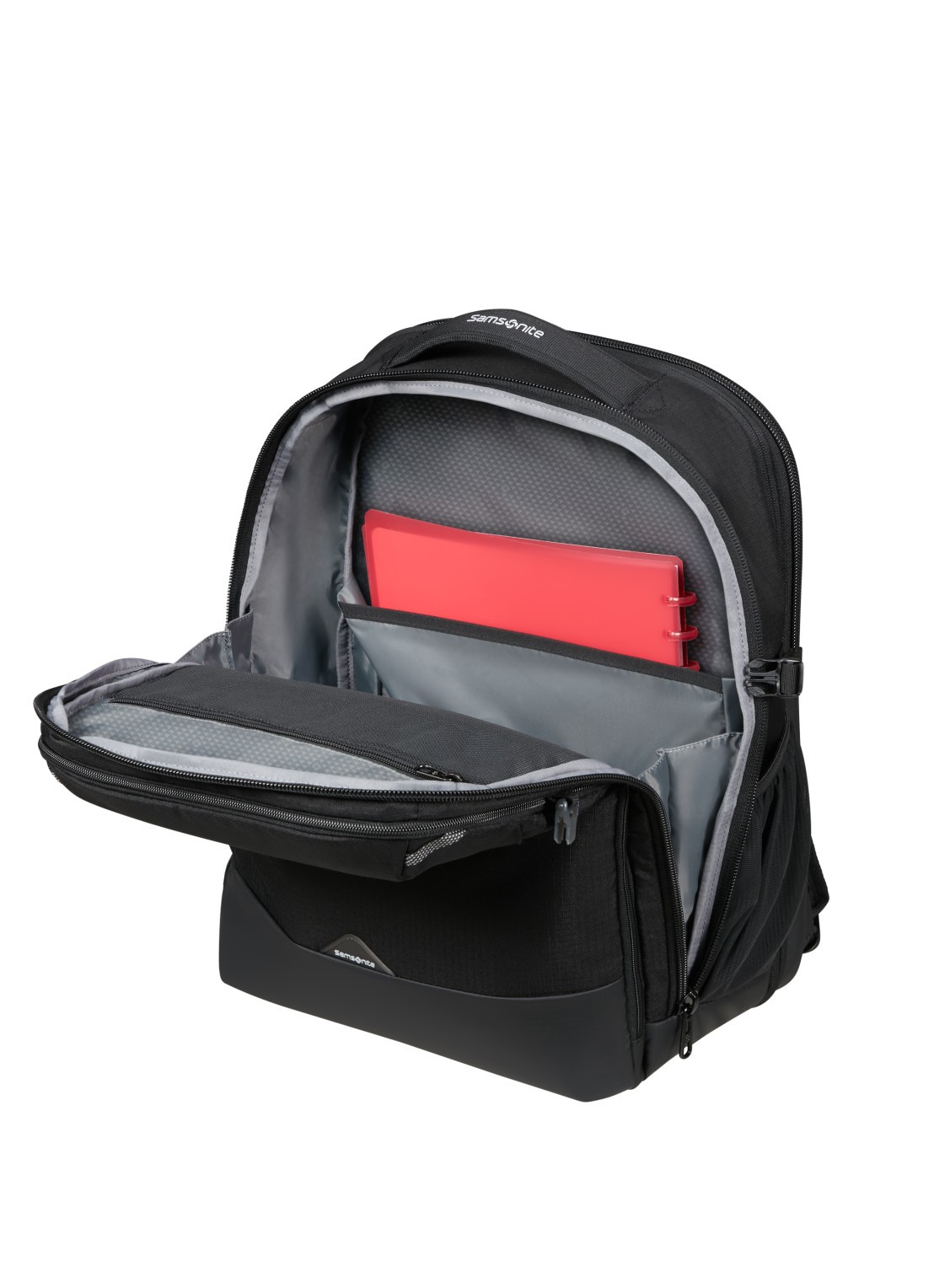 Samsonite Roadseeker vergrootbare laptoprugzak met 17,3 inch laptopvak - achterkant 5 deep black / zwart