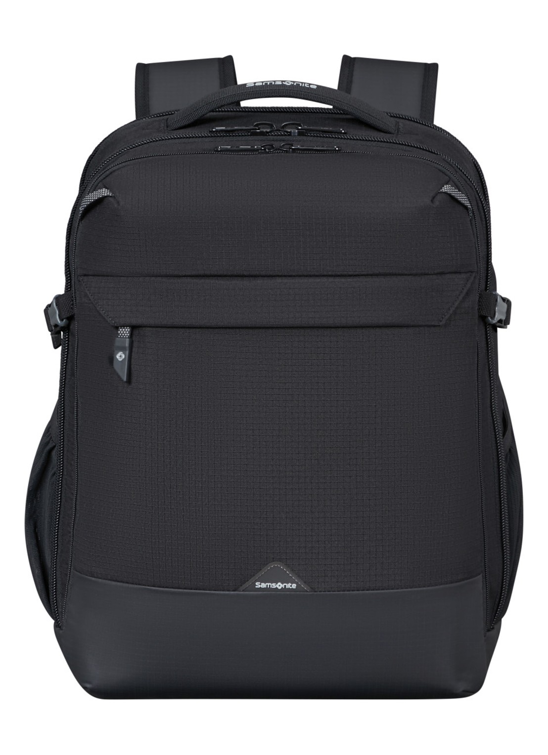 Samsonite Roadseeker vergrootbare laptoprugzak met 17,3 inch laptopvak - voorkant deep black / zwart