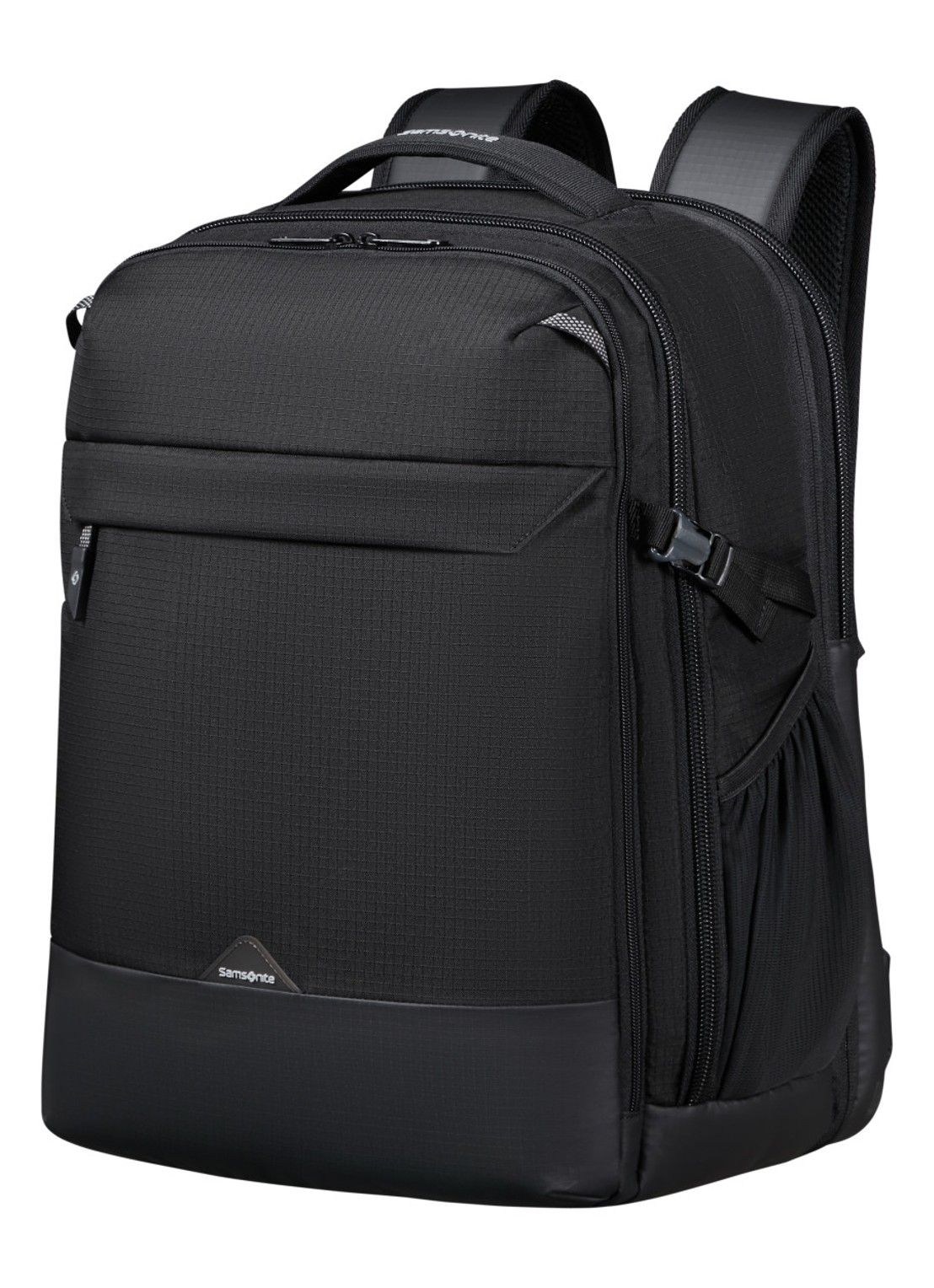 Samsonite Roadseeker vergrootbare laptoprugzak met 17,3 inch laptopvak - voorkant 2 deep black / zwart