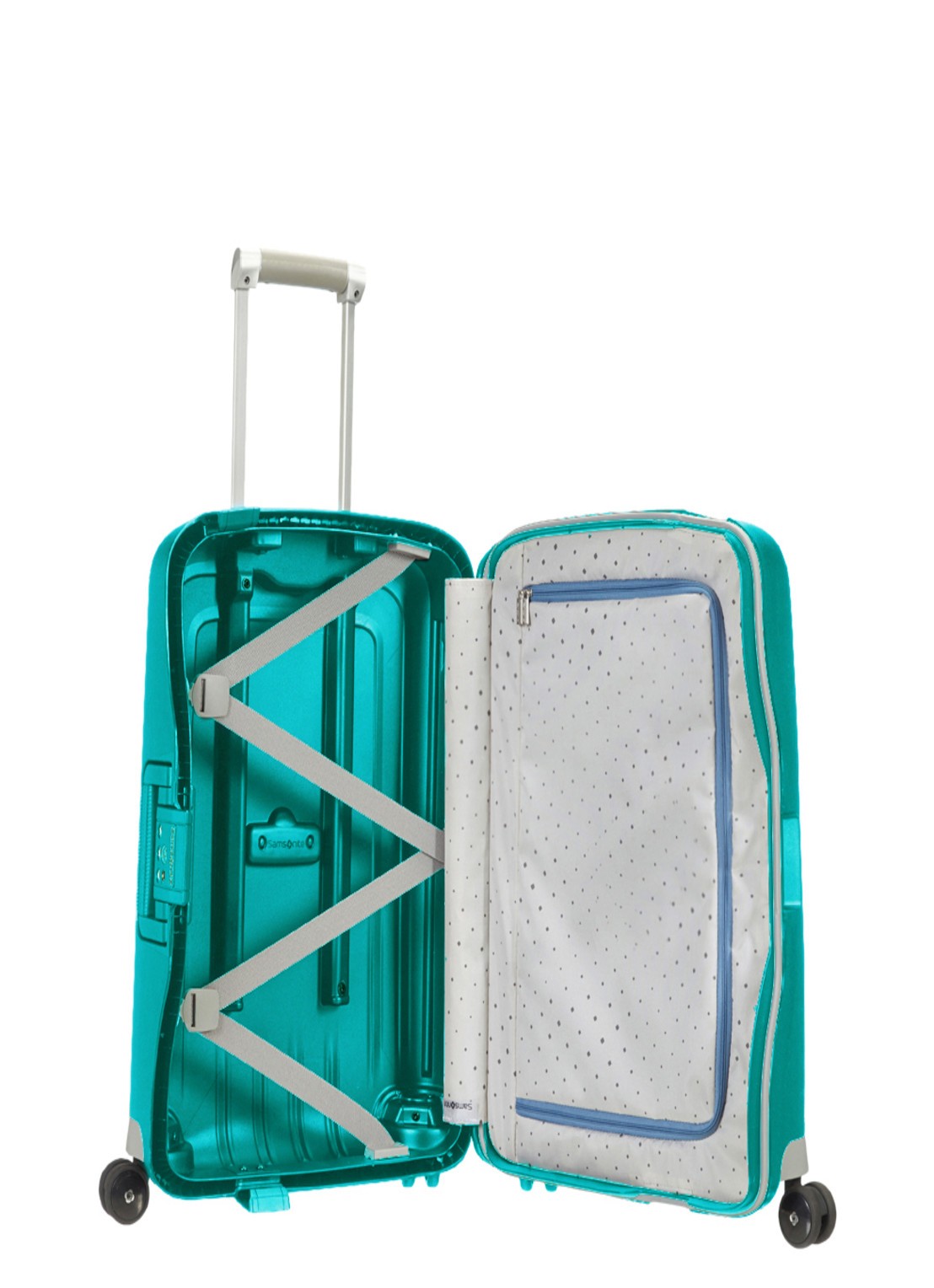 Samsonite S'Cure spinner 55 cm - voorkant 6 turquoise