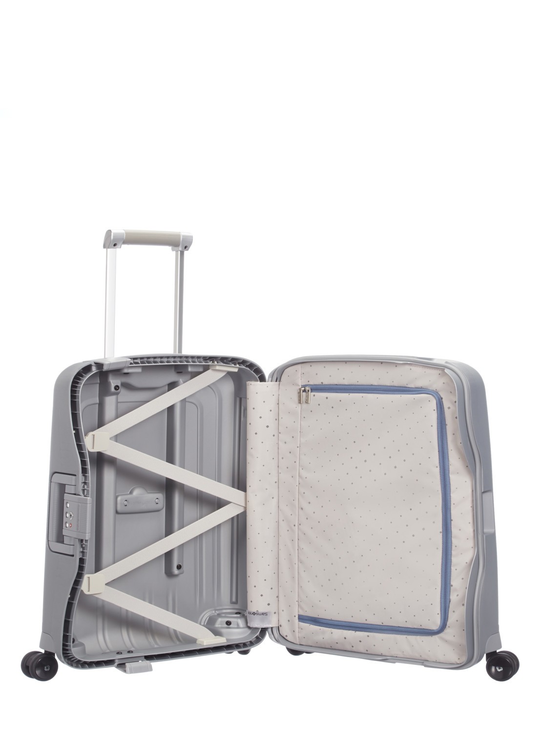 Samsonite S'Cure spinner 55 cm - voorkant 2 zilver