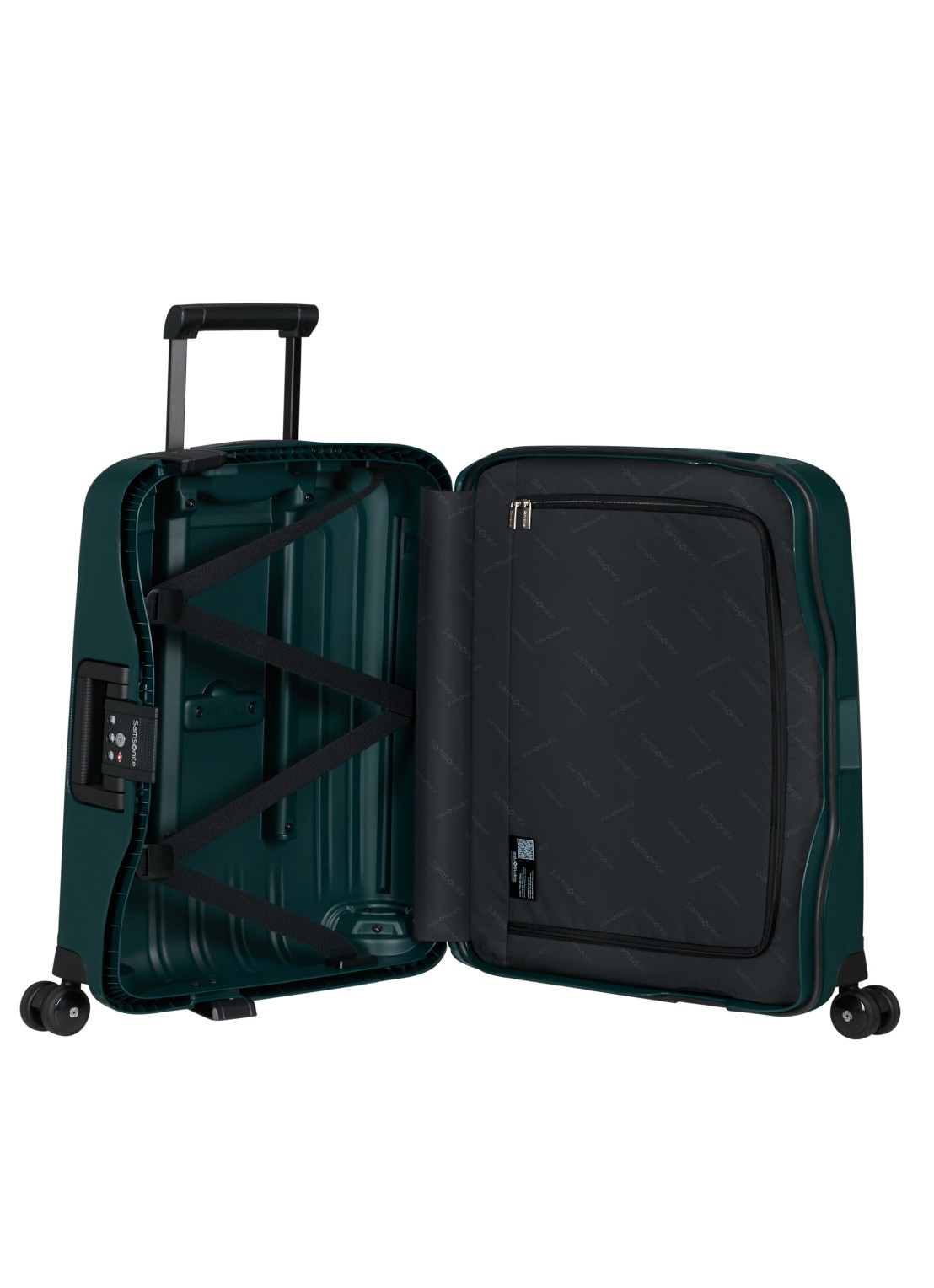 Samsonite S'Cure spinner 55 cm - voorkant 2 dark teal / donkergroen