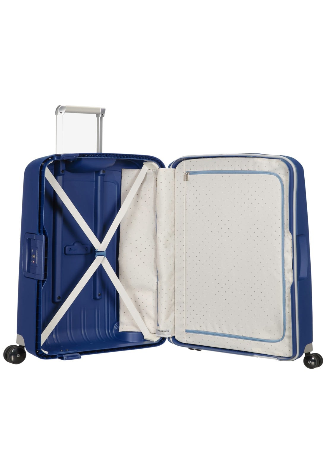 Samsonite S'Cure spinner 81 cm - voorkant 3 blauw