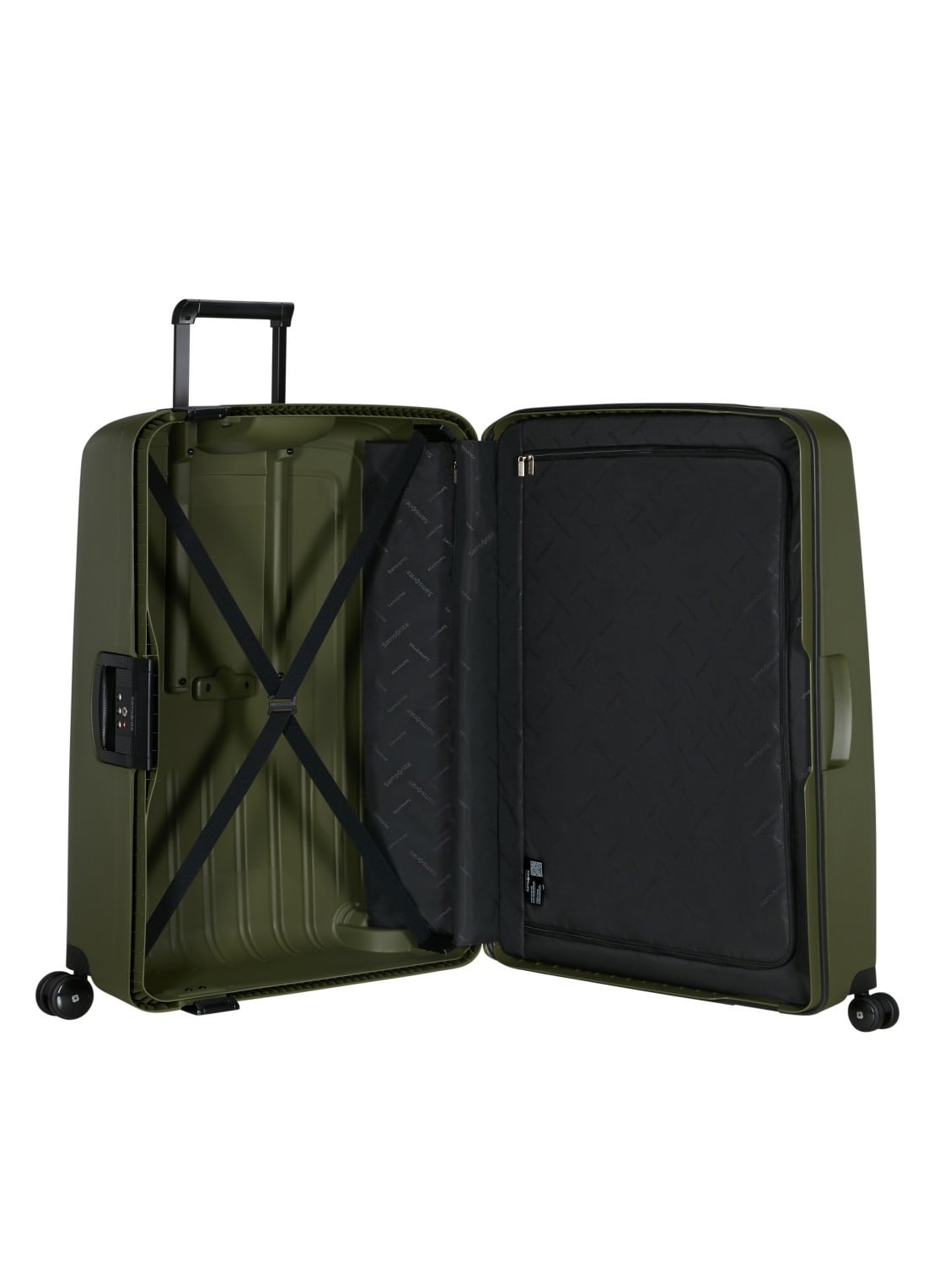 Samsonite S'Cure spinner 81 cm - achterkant 3 olijfgroen