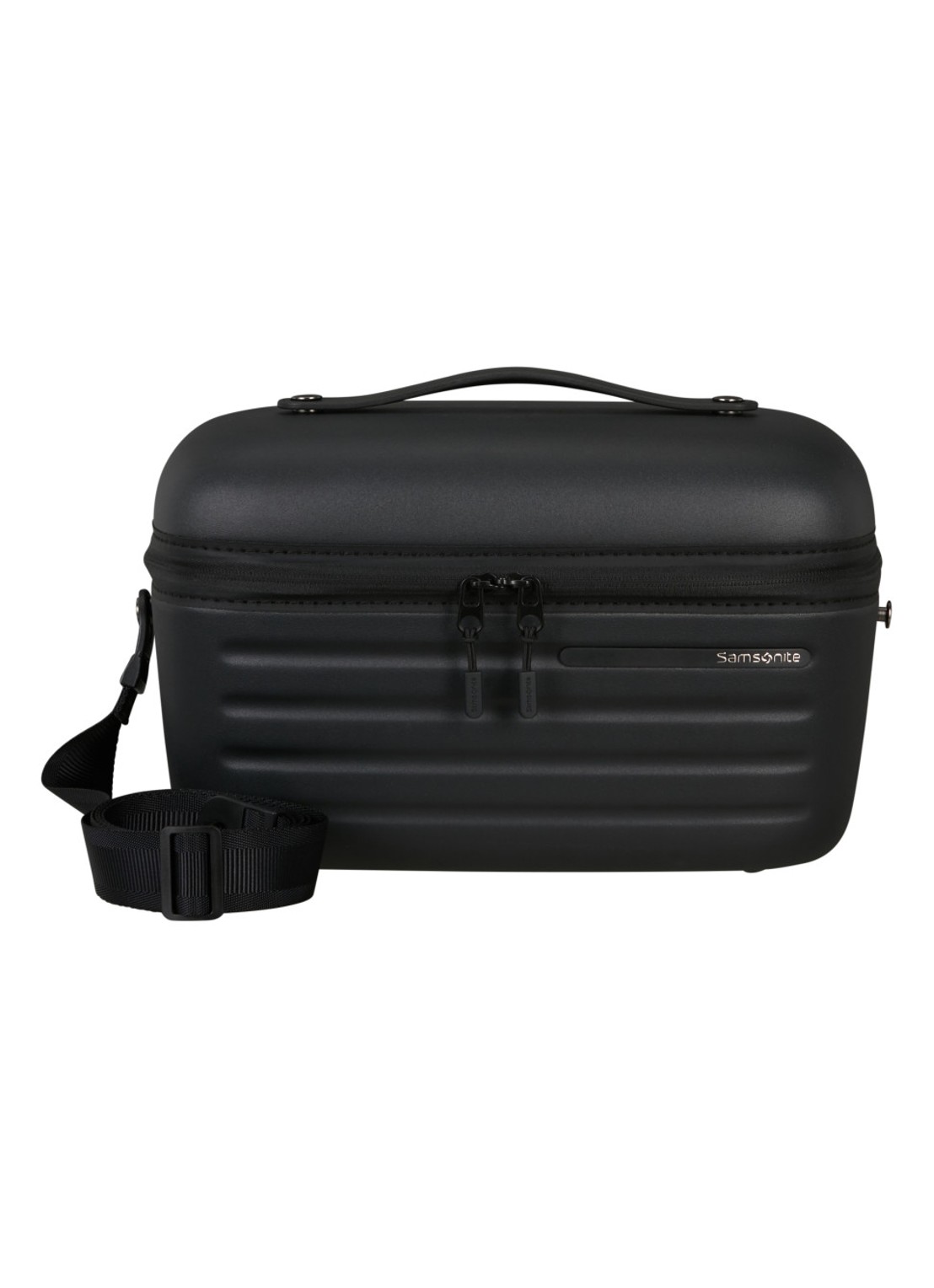 Samsonite Stackd beautycase met afneembare schouderriem en uitneembaar etui - voorkant zwart