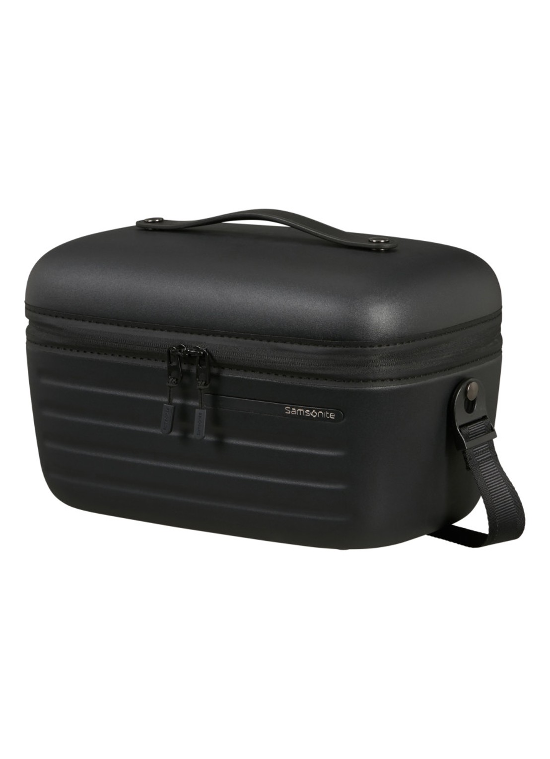 Samsonite Stackd beautycase met afneembare schouderriem en uitneembaar etui - voorkant 2 zwart