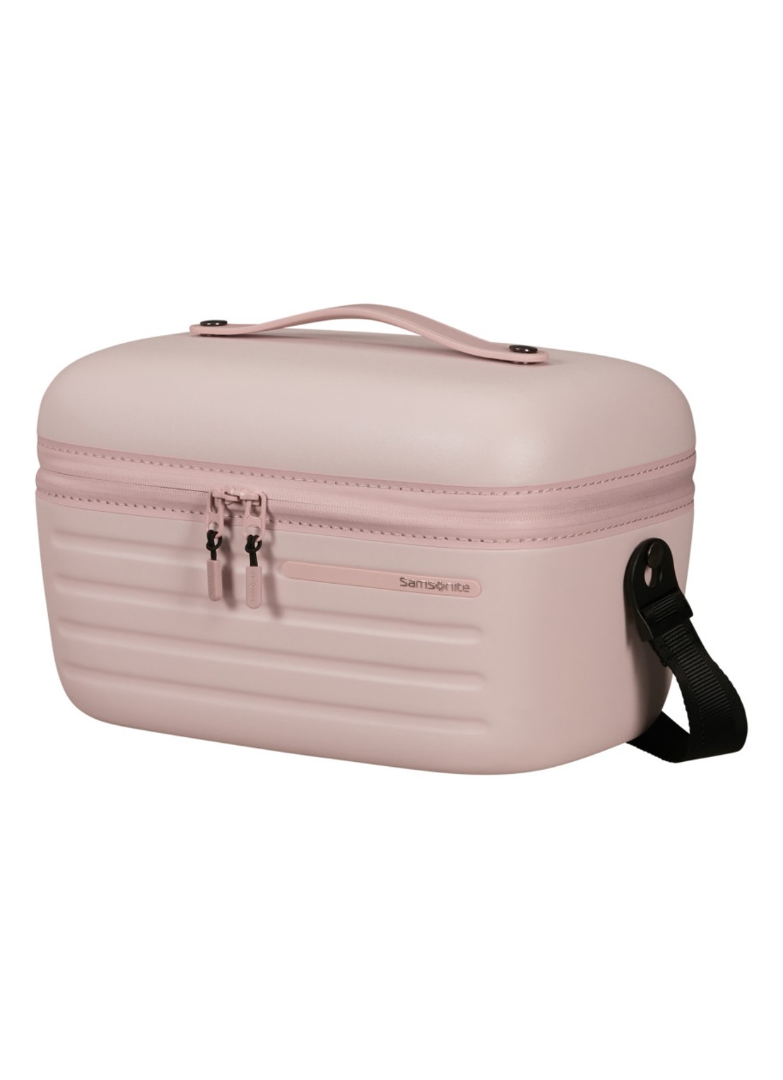 Samsonite Stackd beautycase met afneembare schouderriem en uitneembaar etui - voorkant 4 lichtroze
