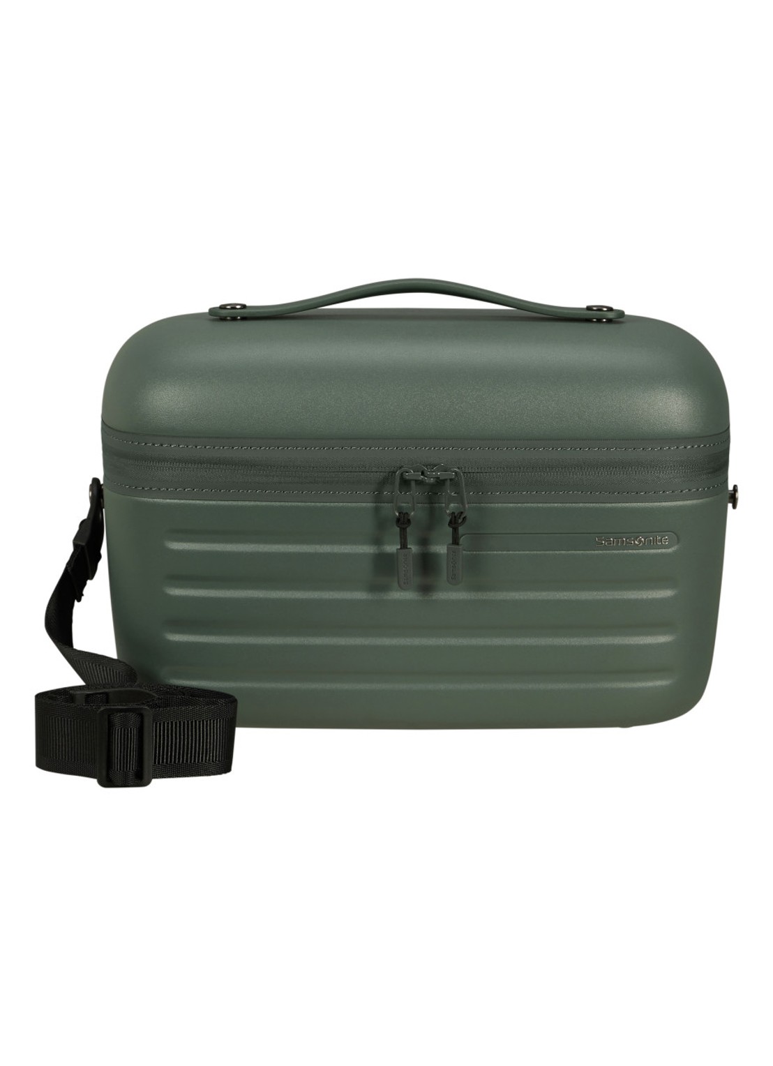 Samsonite Stackd beautycase met afneembare schouderriem en uitneembaar etui - voorkant groen