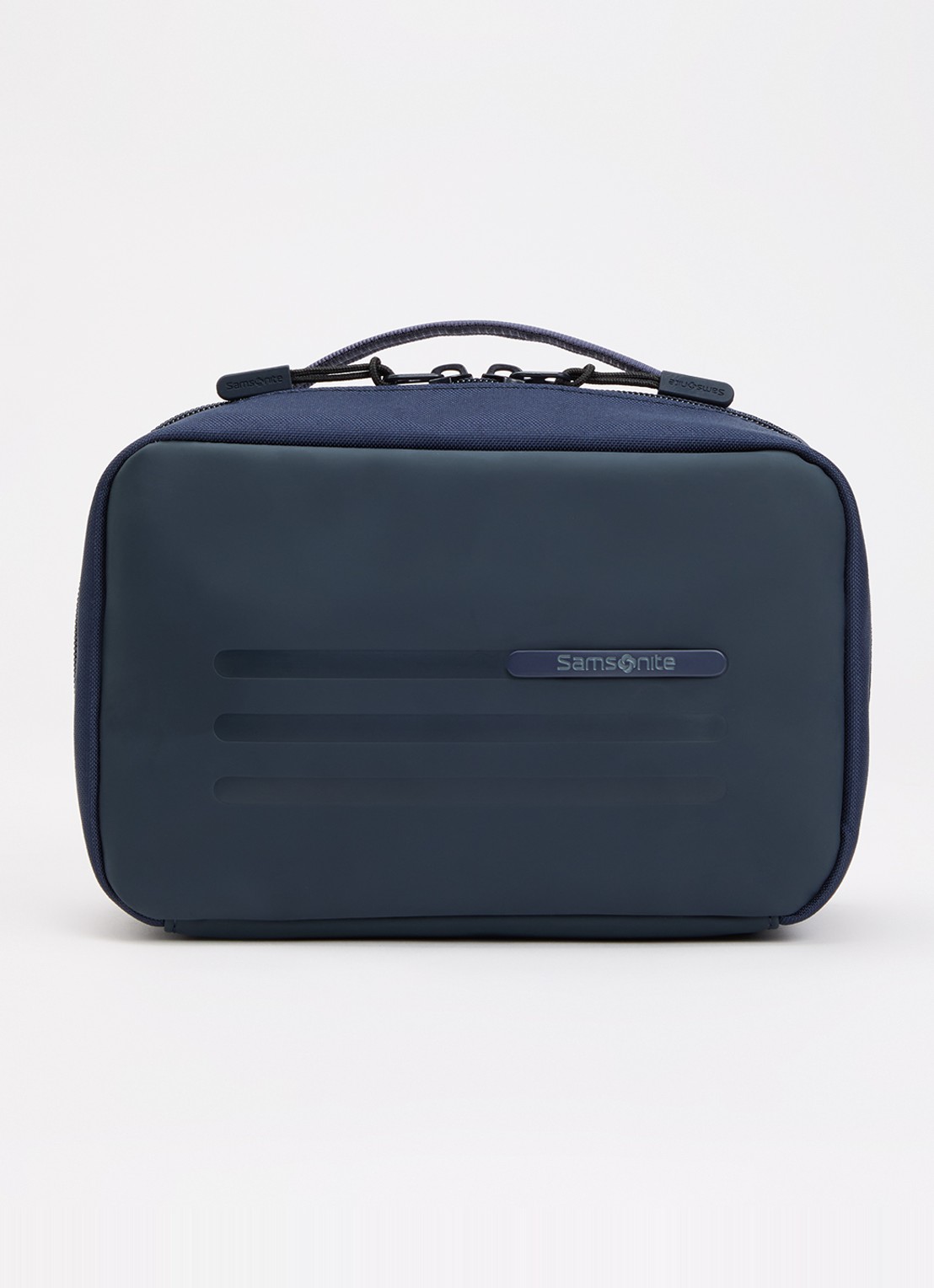 Samsonite Stackd toilettas met logo - voorkant staalblauw