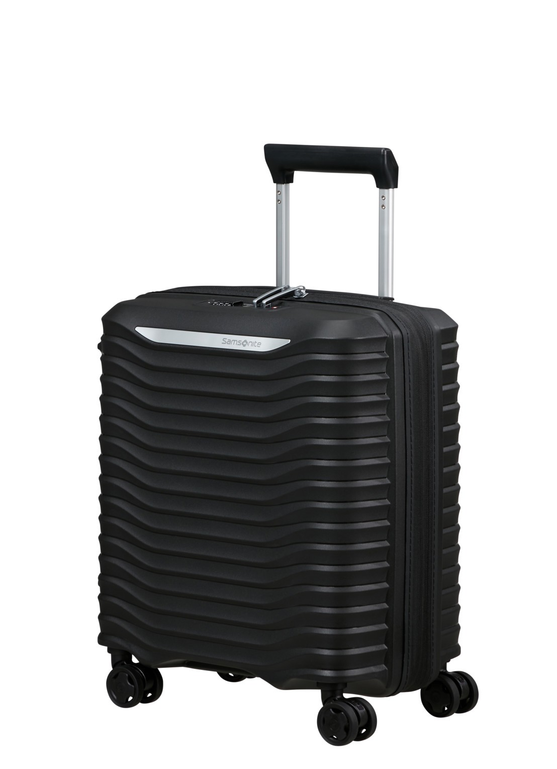 Samsonite Upscape vergrootbare spinner 45 cm - voorkant 3 zwart