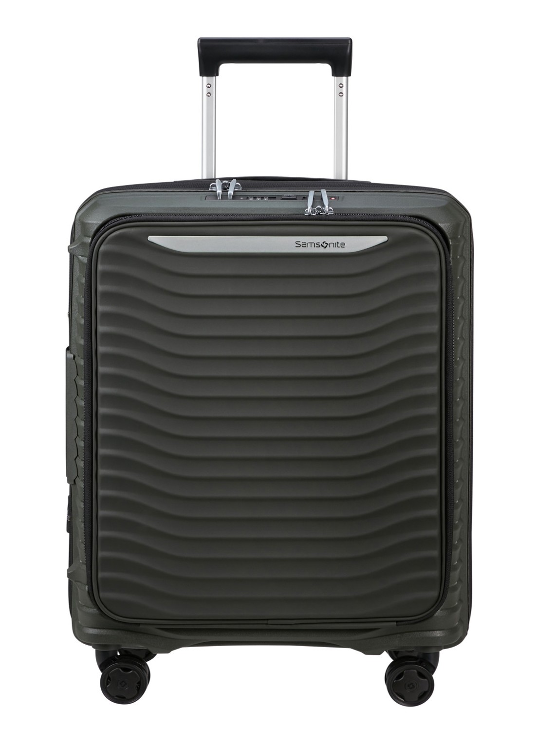 Samsonite Upscape vergrootbare spinner 55 cm - voorkant donkergroen