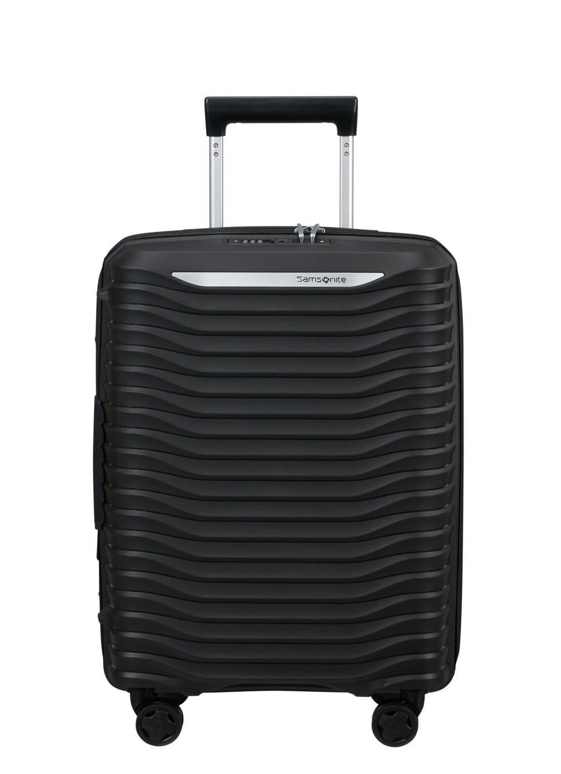 Samsonite Upscape vergrootbare spinner 55 cm - voorkant 2 zwart