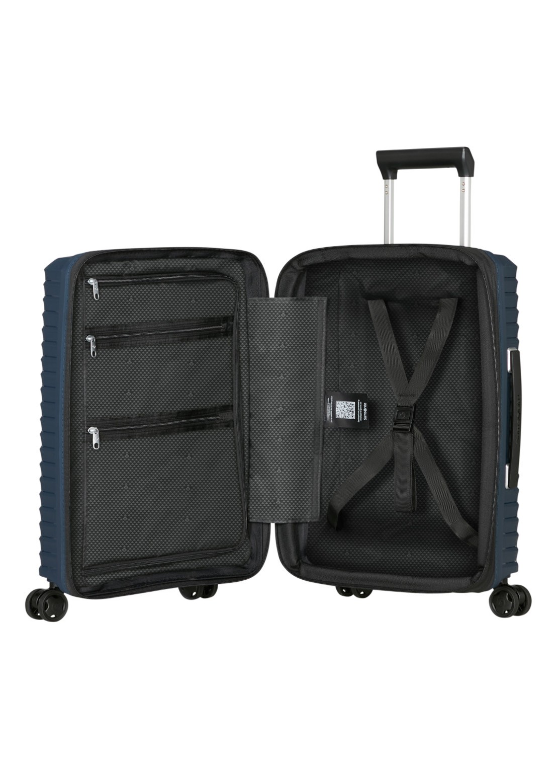 Samsonite Upscape vergrootbare spinner 55 cm - achterkant donkerblauw