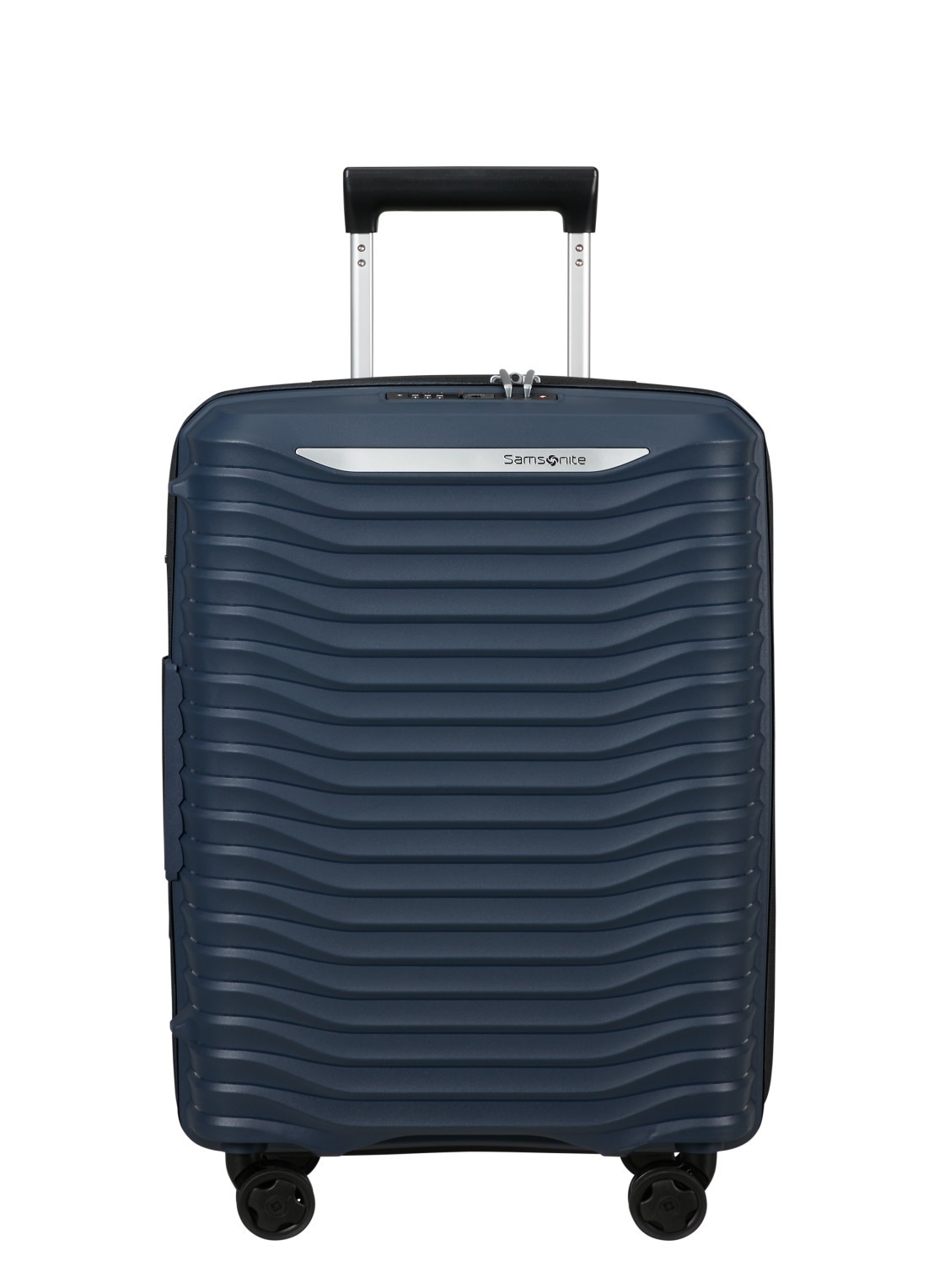 Samsonite Upscape vergrootbare spinner 55 cm - voorkant 2 donkerblauw