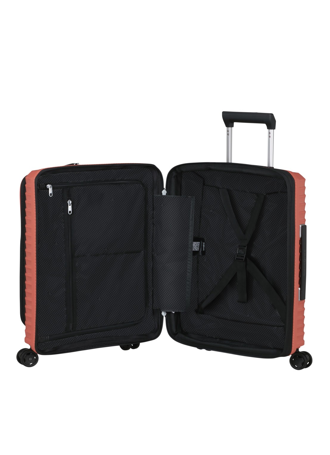 Samsonite Upscape vergrootbare spinner 55 cm - achterkant 4 donkerbeige