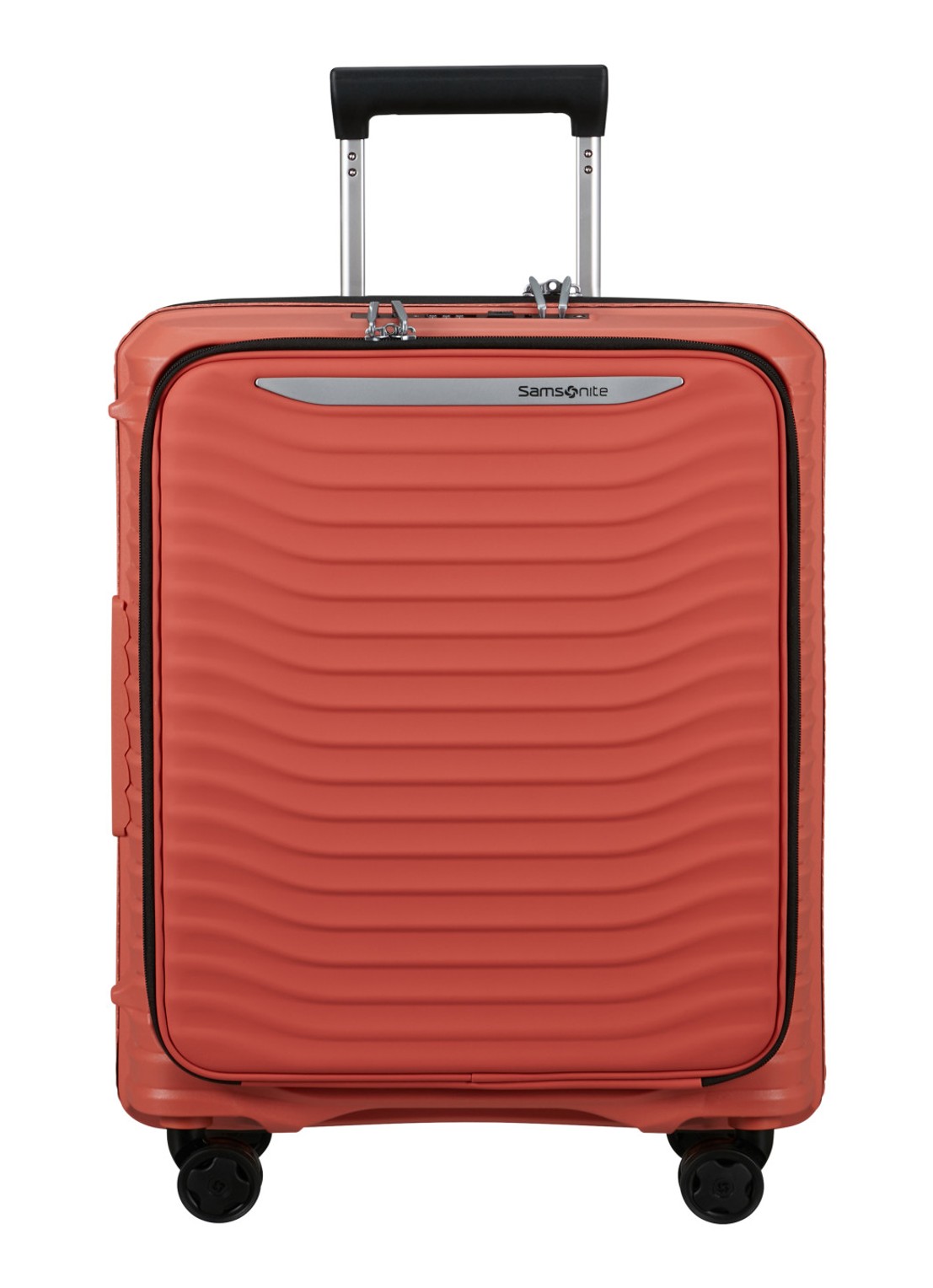 Samsonite Upscape vergrootbare spinner 55 cm - voorkant 5 donkerbeige