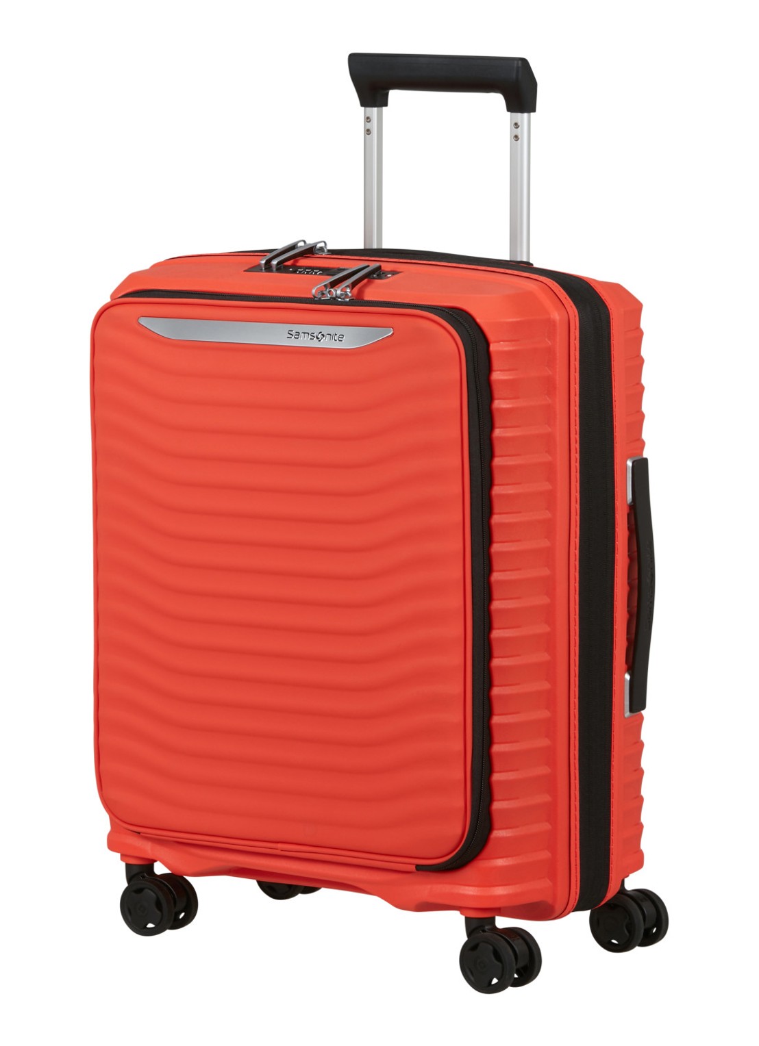 Samsonite Upscape vergrootbare spinner 55 cm - voorkant 2 oranjerood