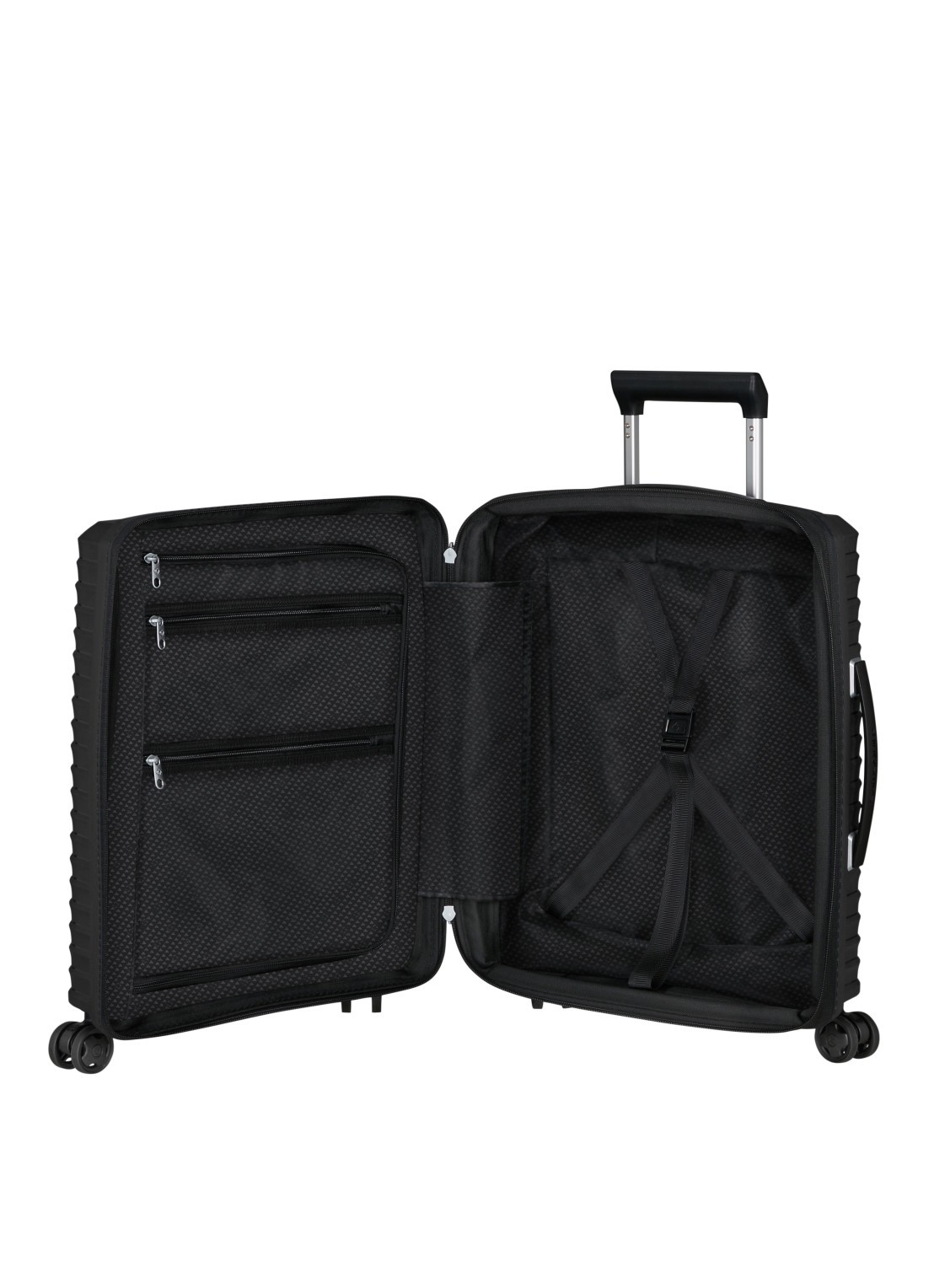 Samsonite Upscape vergrootbare spinner 55 cm - achterkant 2 zwart