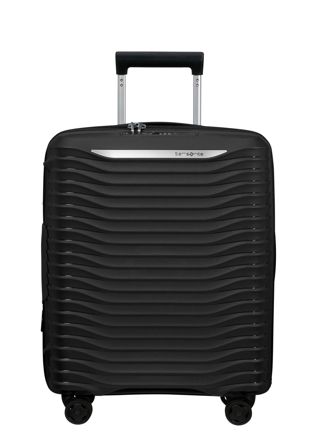 Samsonite Upscape vergrootbare spinner 55 cm - voorkant 3 zwart