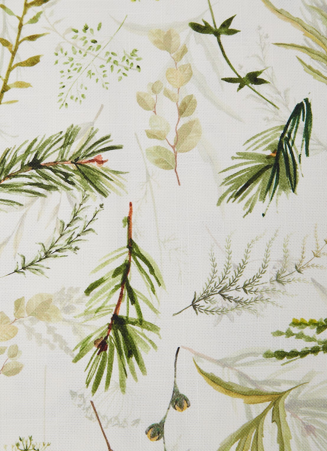 Sander Greenery tafelkleed van katoen 250 x 150 cm - detail gebroken wit