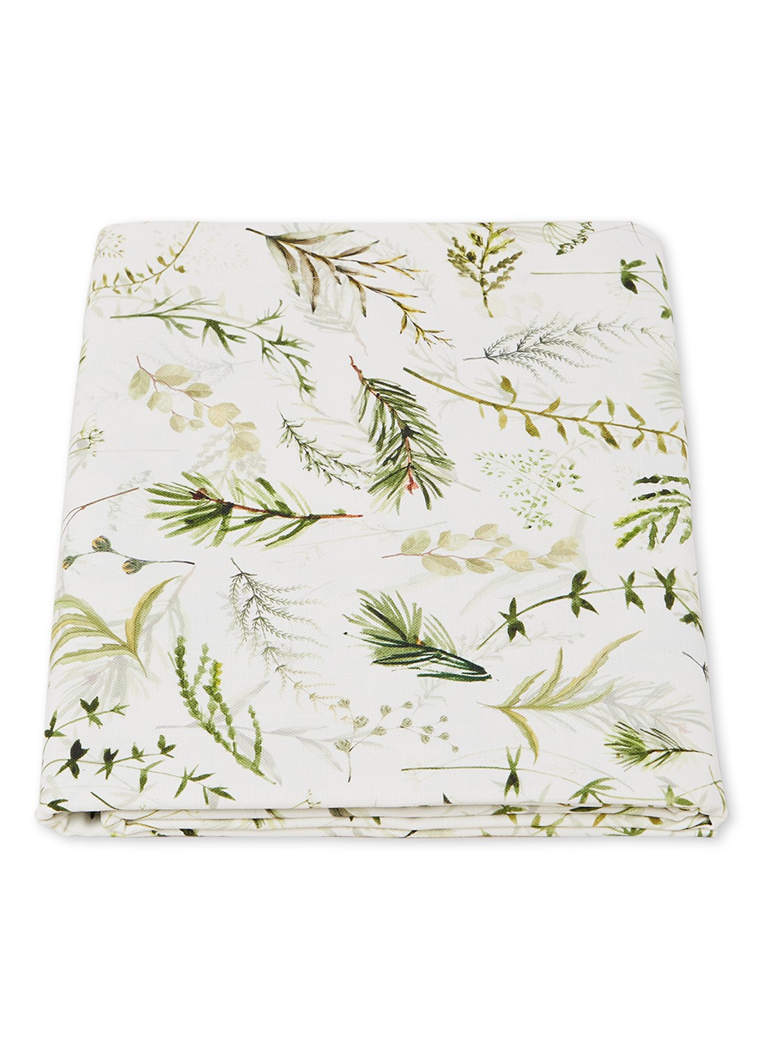 Sander Greenery tafelkleed van katoen 250 x 150 cm - voorkant 2 gebroken wit
