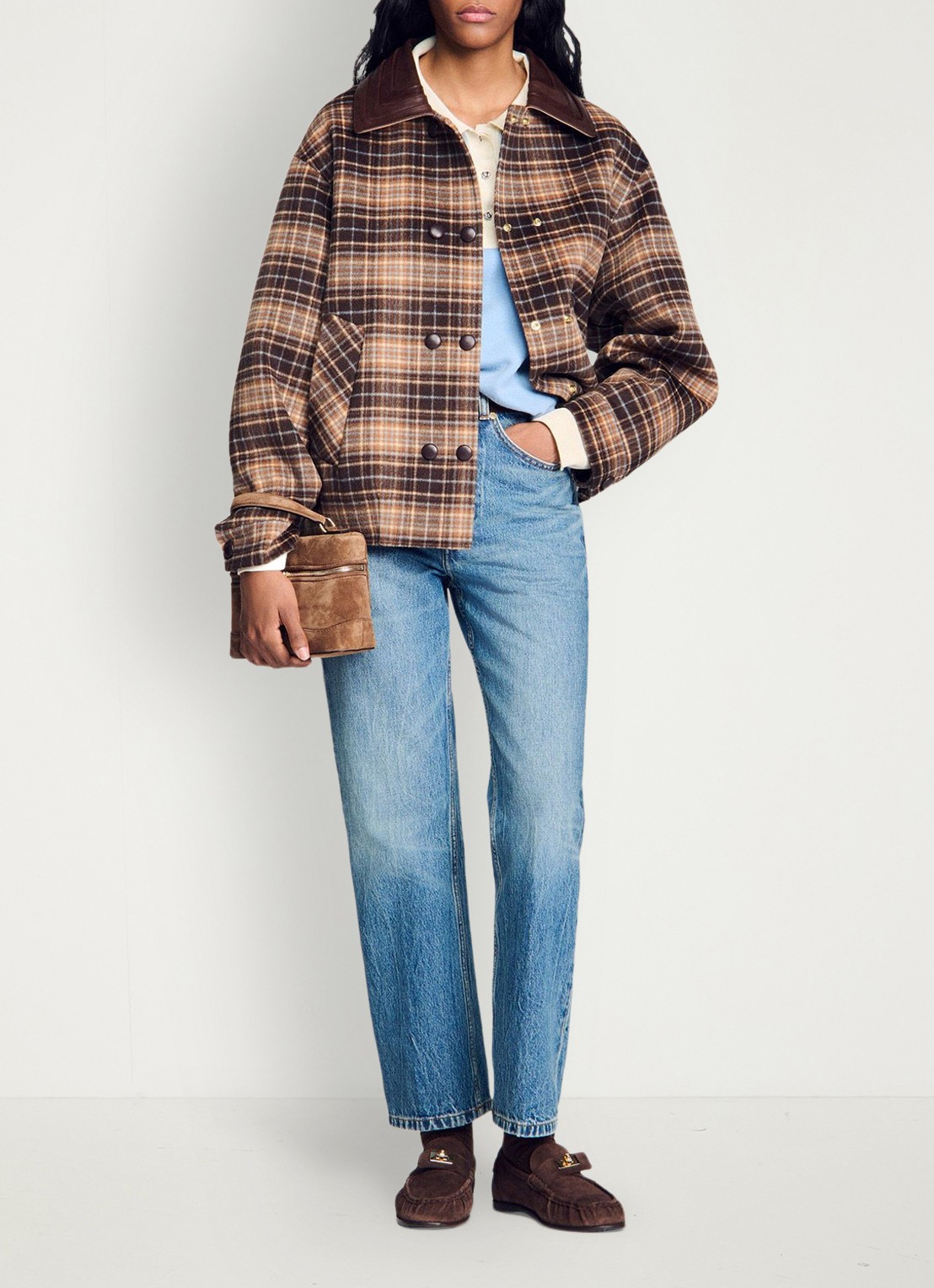 Sandro Barn jack met ruitdessin - detail 5 bruin