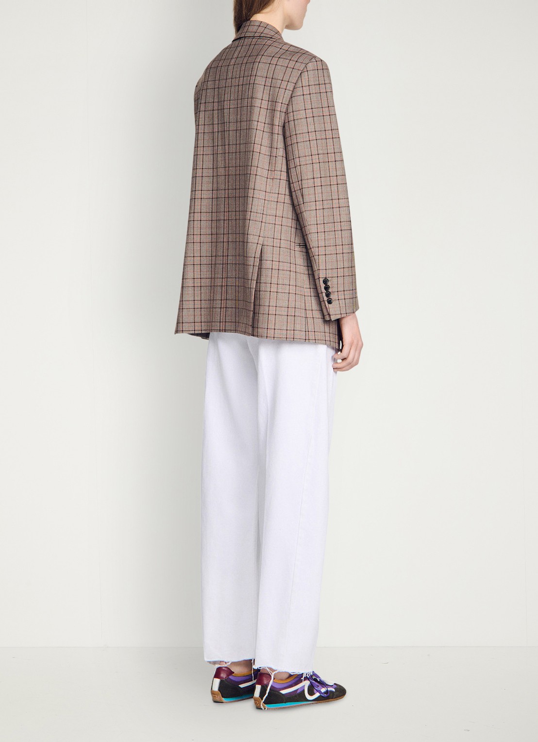 Sandro Blazer in wolblend met ruitdessin  - achterkant 6 brown / bruin