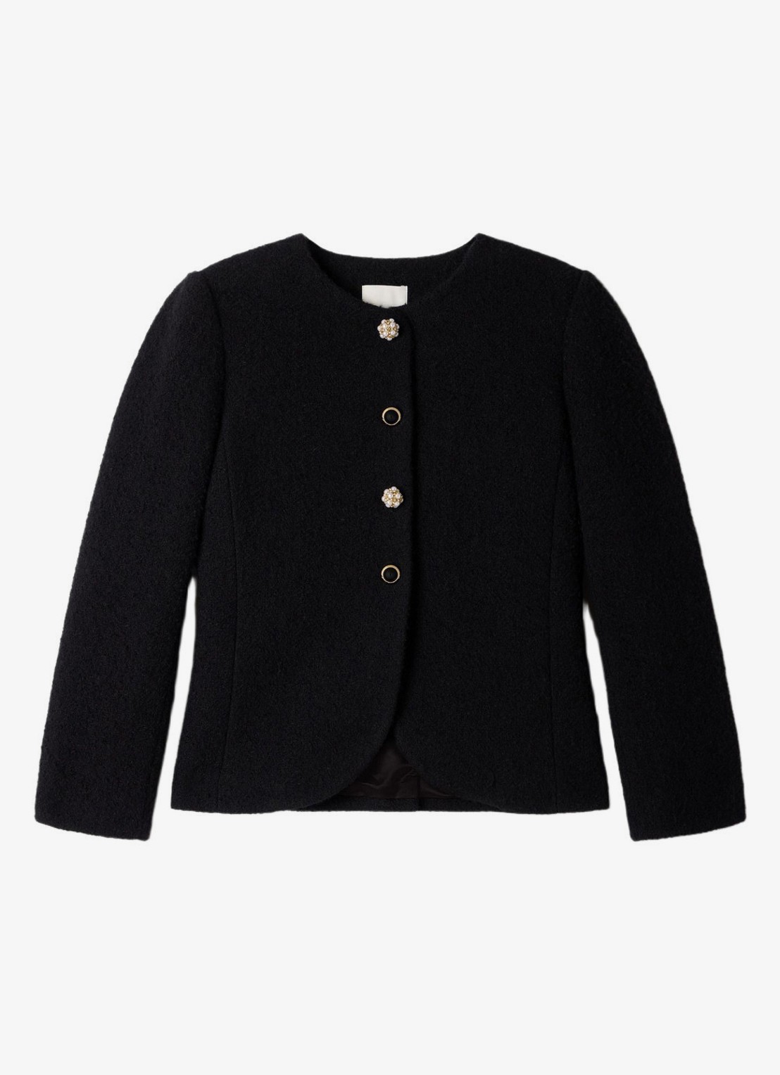 Sandro Blazer in wolblend - voorkant zwart