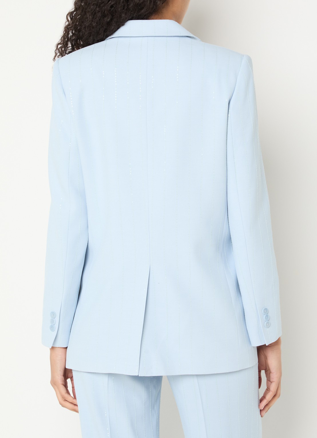 Sandro Blazer met klepzakken en pailletten - achterkant sky blue / lichtblauw