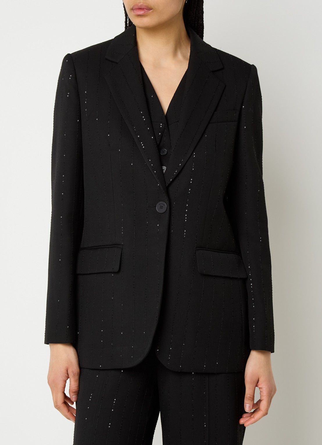 Sandro Blazer met pailletten en klepzakken - detail 4 zwart