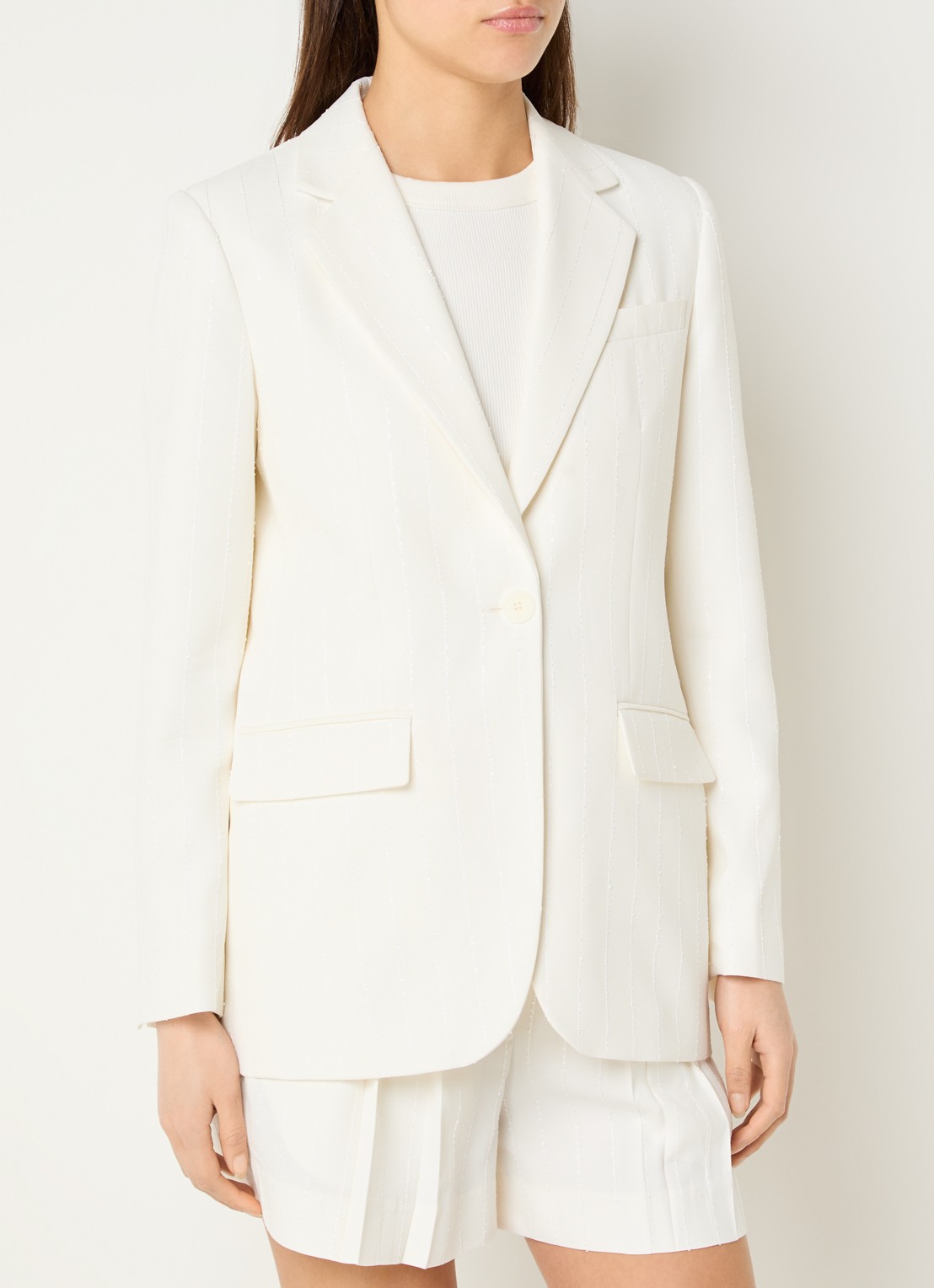 Sandro Blazer met pailletten en klepzakken - detail 4 ivoor