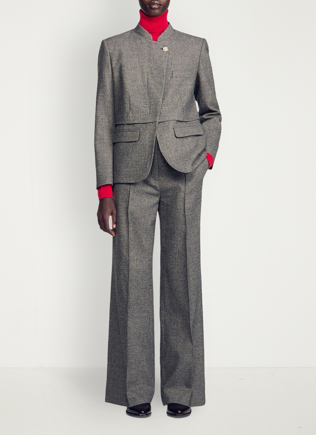 Sandro Blazer met pied-de-poule dessin - detail 3 grijs
