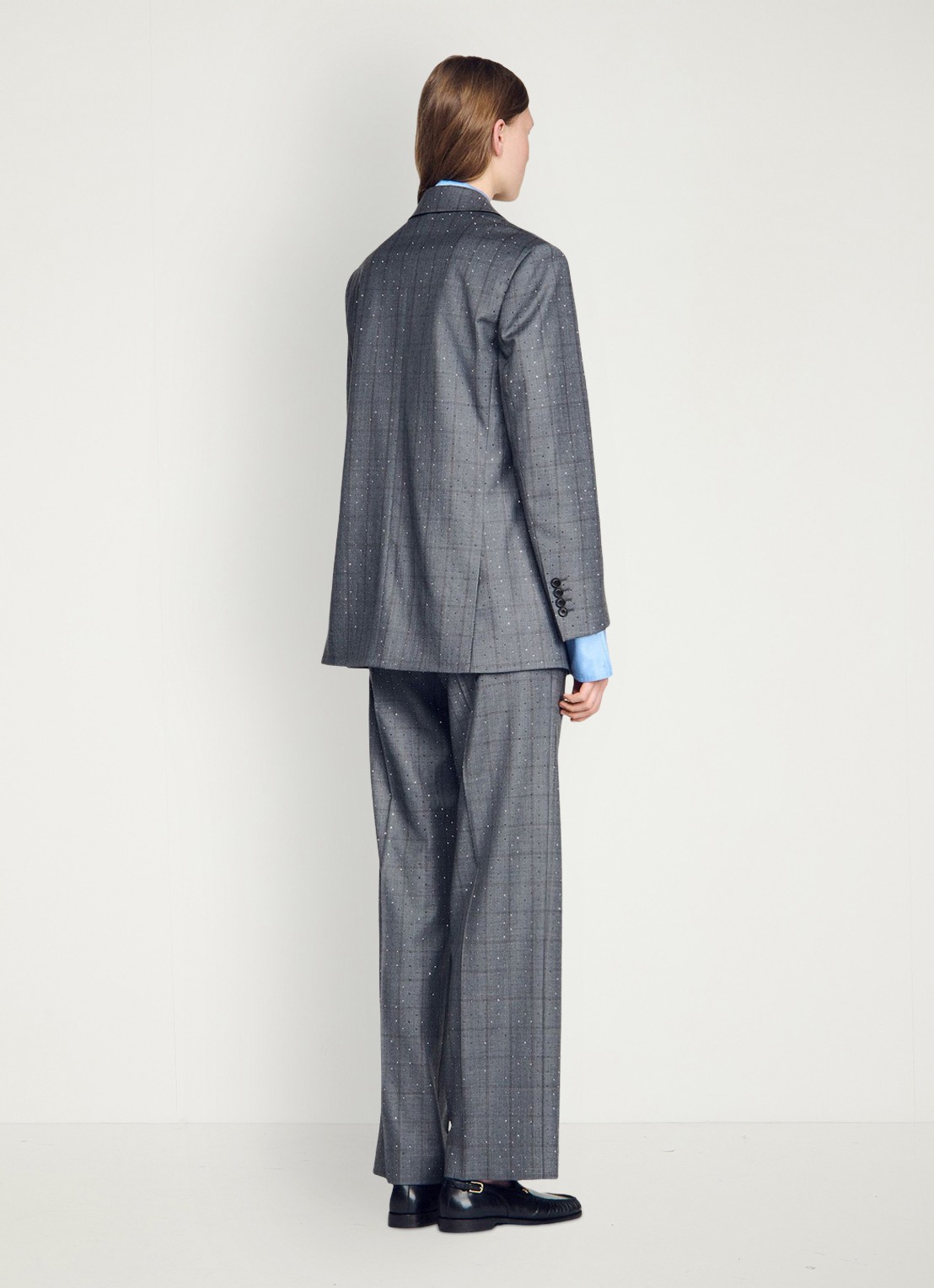 Sandro Blazer met ruit dessin - achterkant 5 dark grey / grijs
