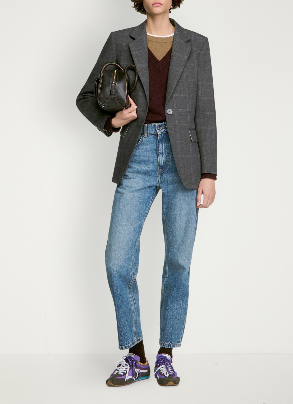 Sandro Blazer met ruit dessin - detail 5 grijs