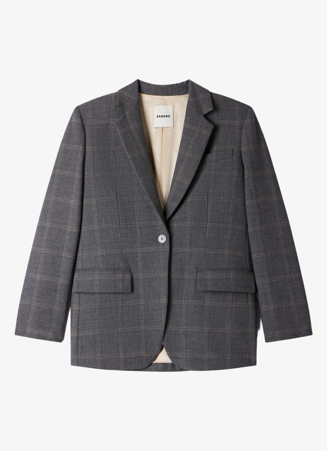 Sandro Blazer met ruit dessin - voorkant 2 grijs