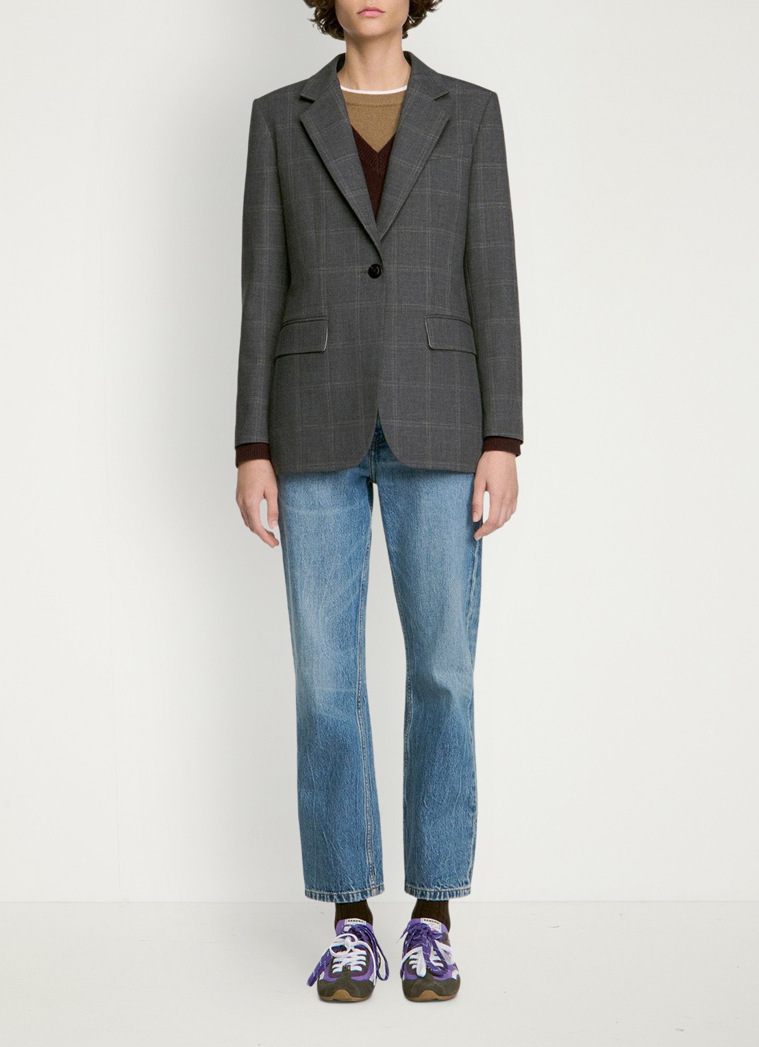 Sandro Blazer met ruit dessin - voorkant 3 grijs