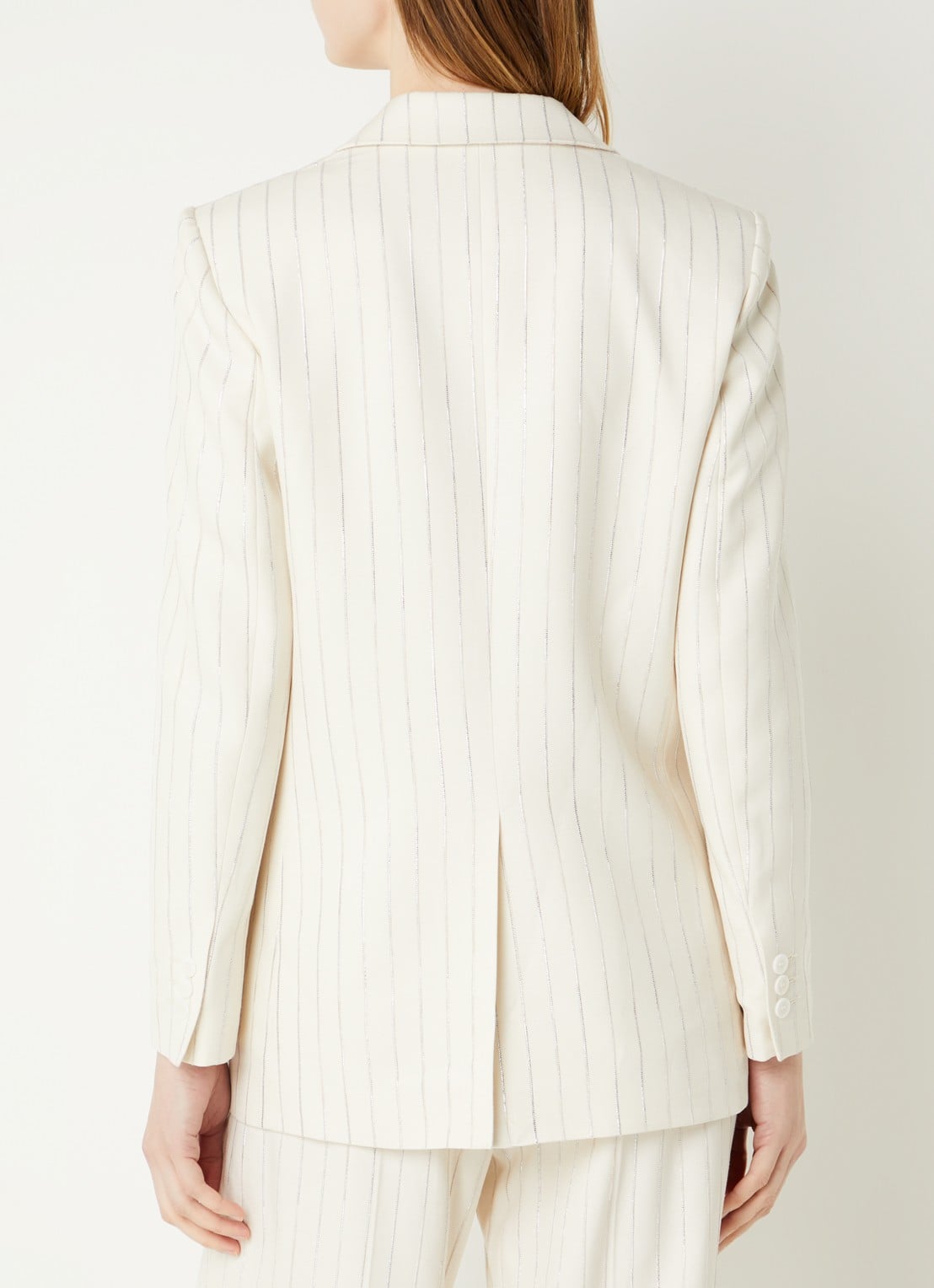 Sandro Blazer met streepprint en lurex - achterkant 2 beige
