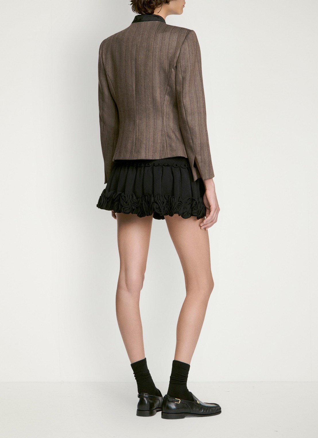 Sandro Blazer met streepprint in wolblend - achterkant 4 taupe