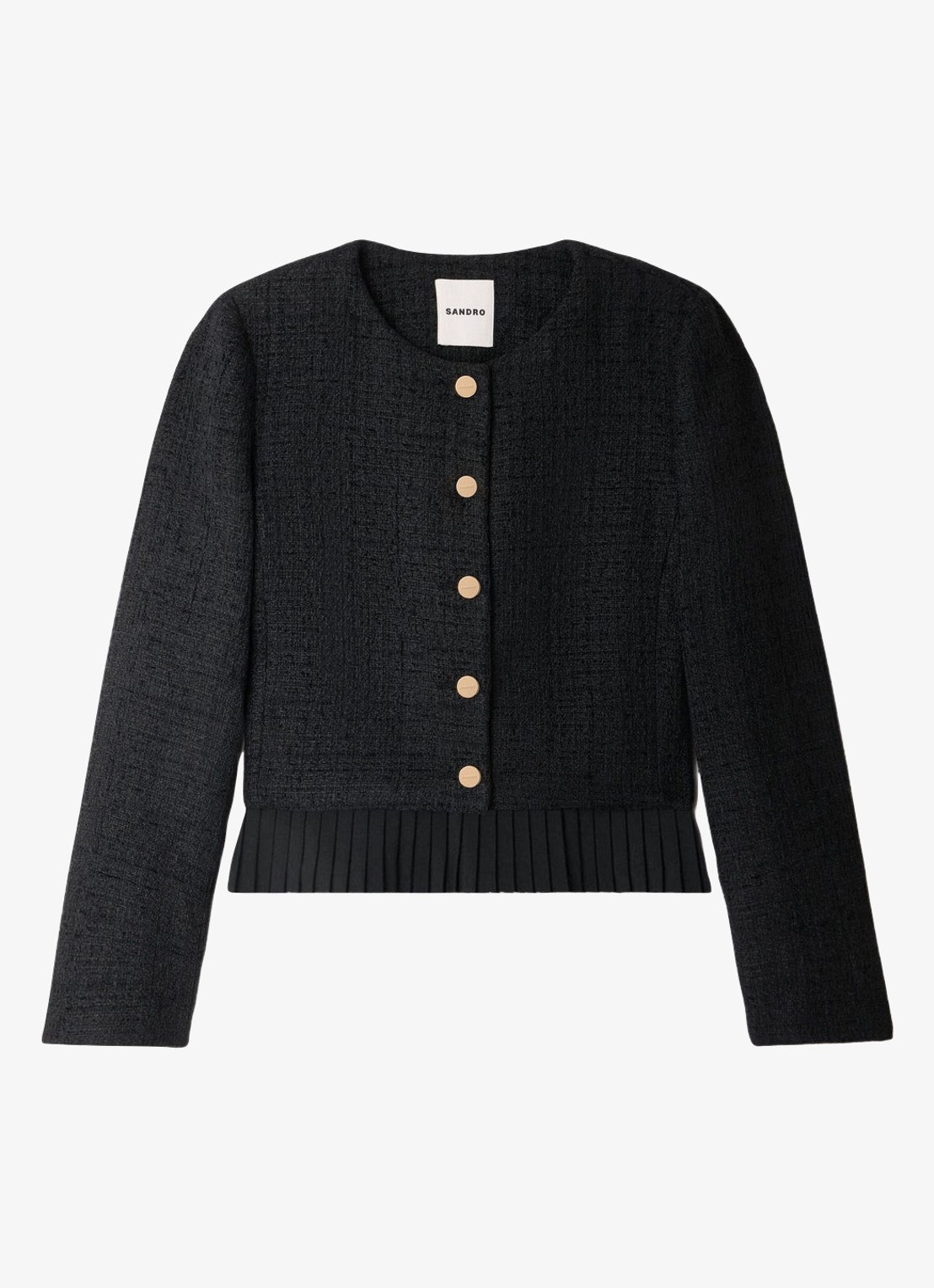 Sandro Blazer met tweed-look - voorkant zwart