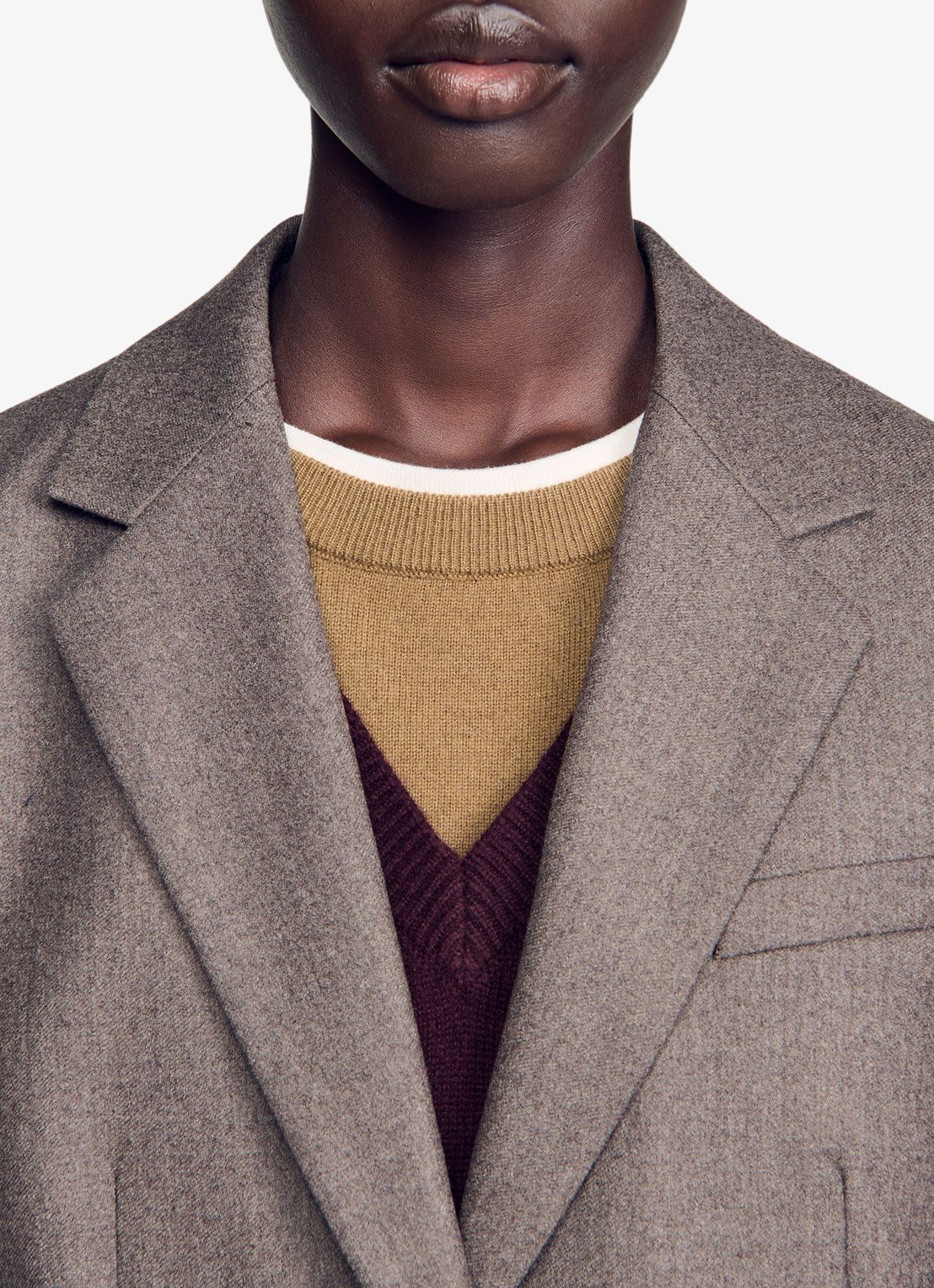 Sandro Blazer van wol - detail 6 taupe