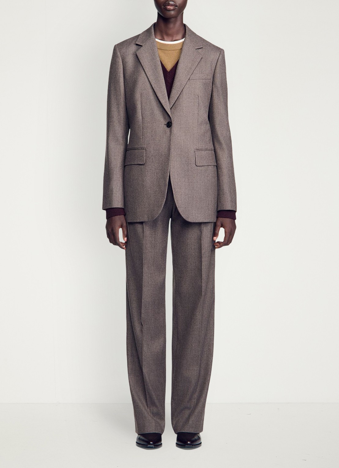 Sandro Blazer van wol - voorkant 3 taupe