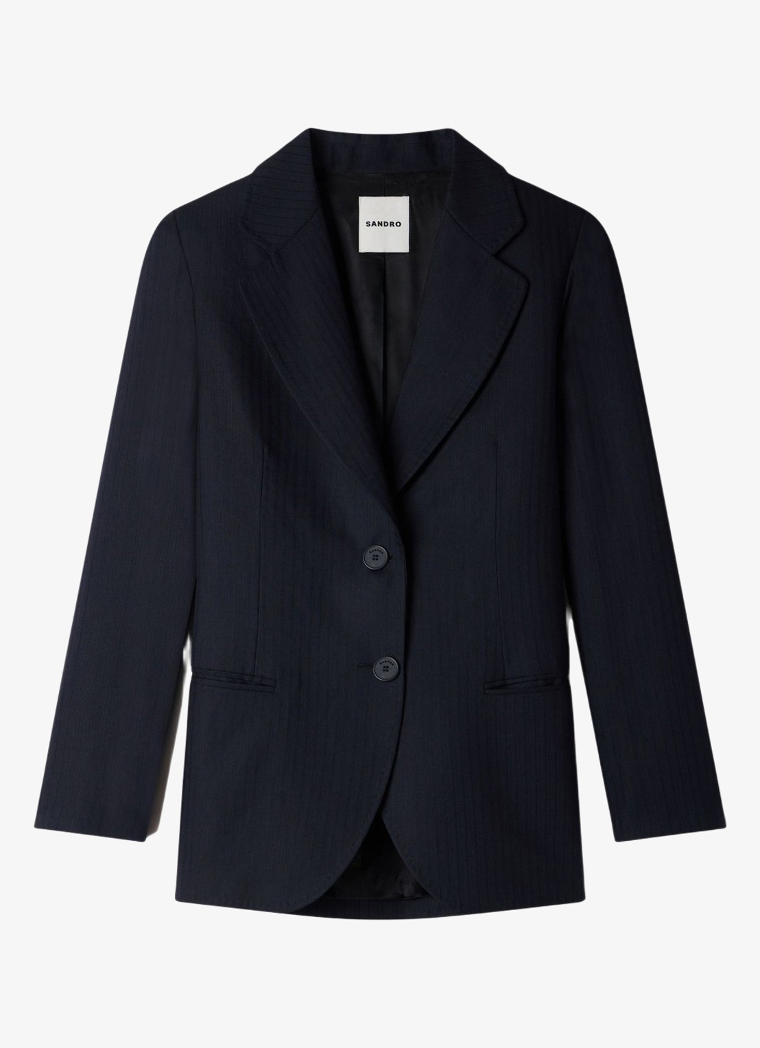 Sandro Blazer van wolblend met krijtstreep - voorkant 5 blauw