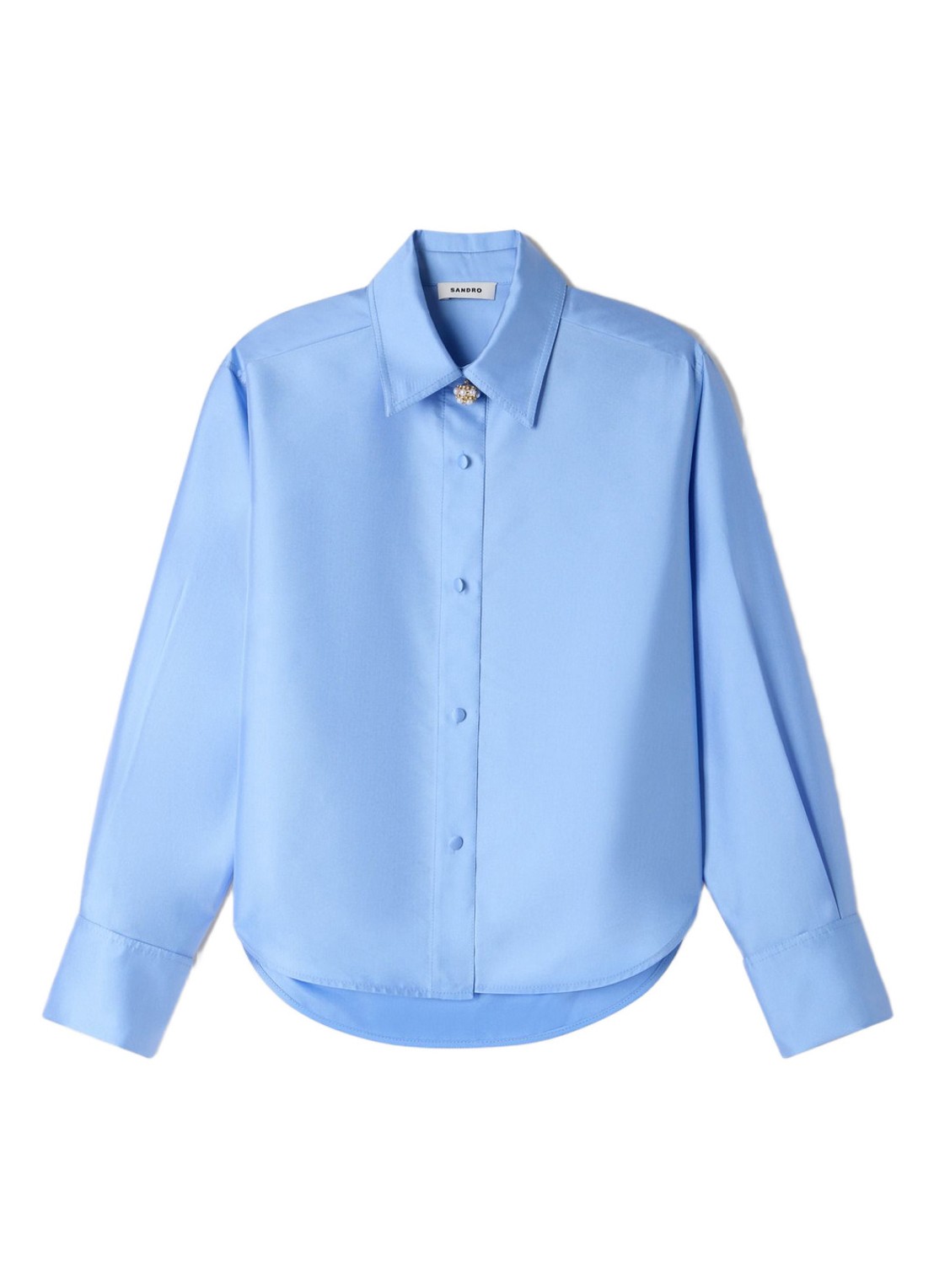 Sandro Blouse in zijdeblend - voorkant lichtblauw