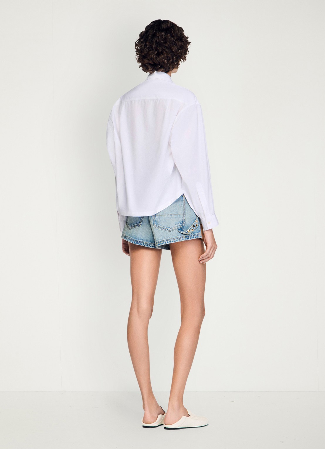 Sandro Blouse met bloemborduring - achterkant 7 wit