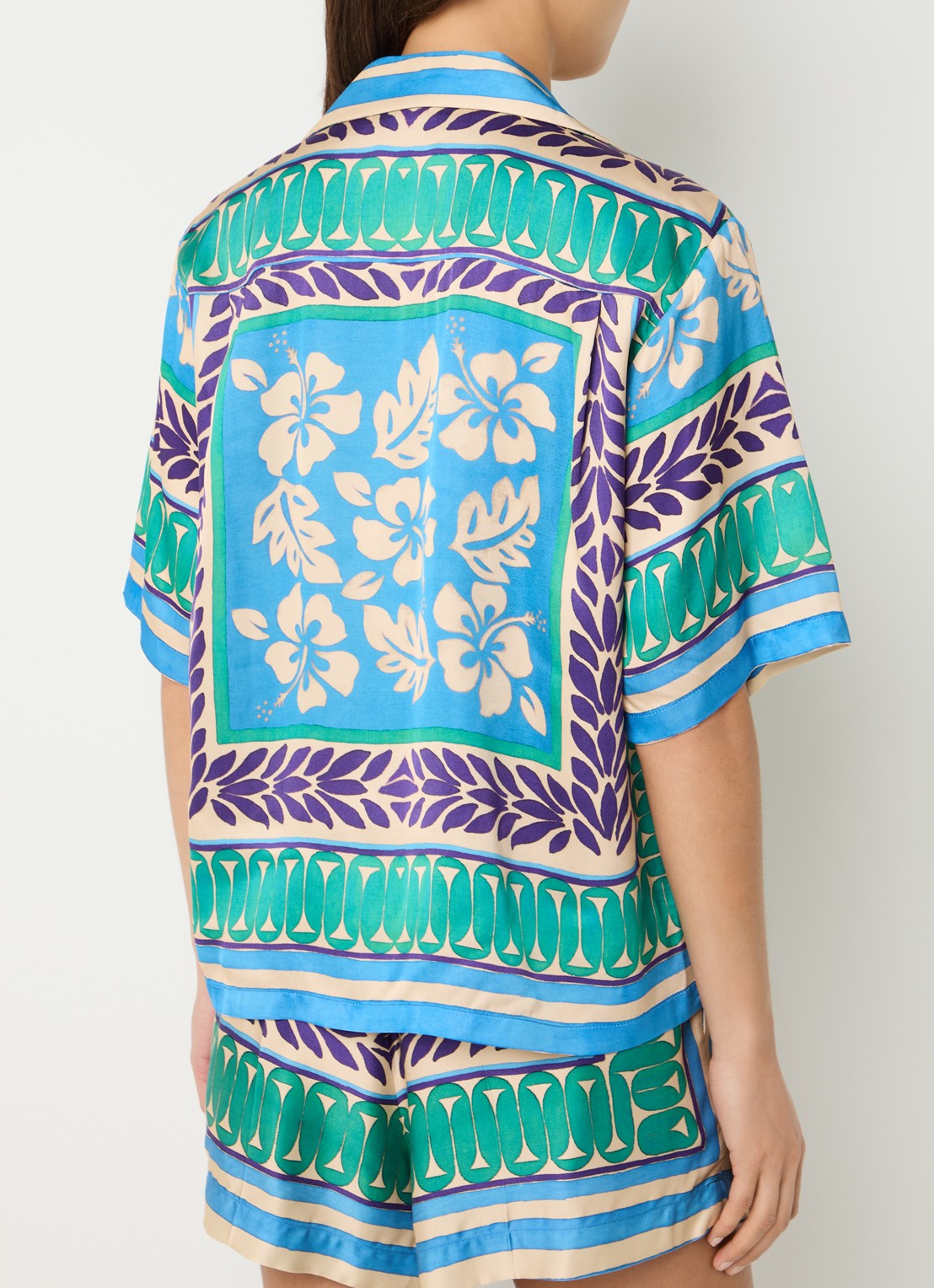 Sandro Blouse met grafische print  - achterkant 4 zeegroen