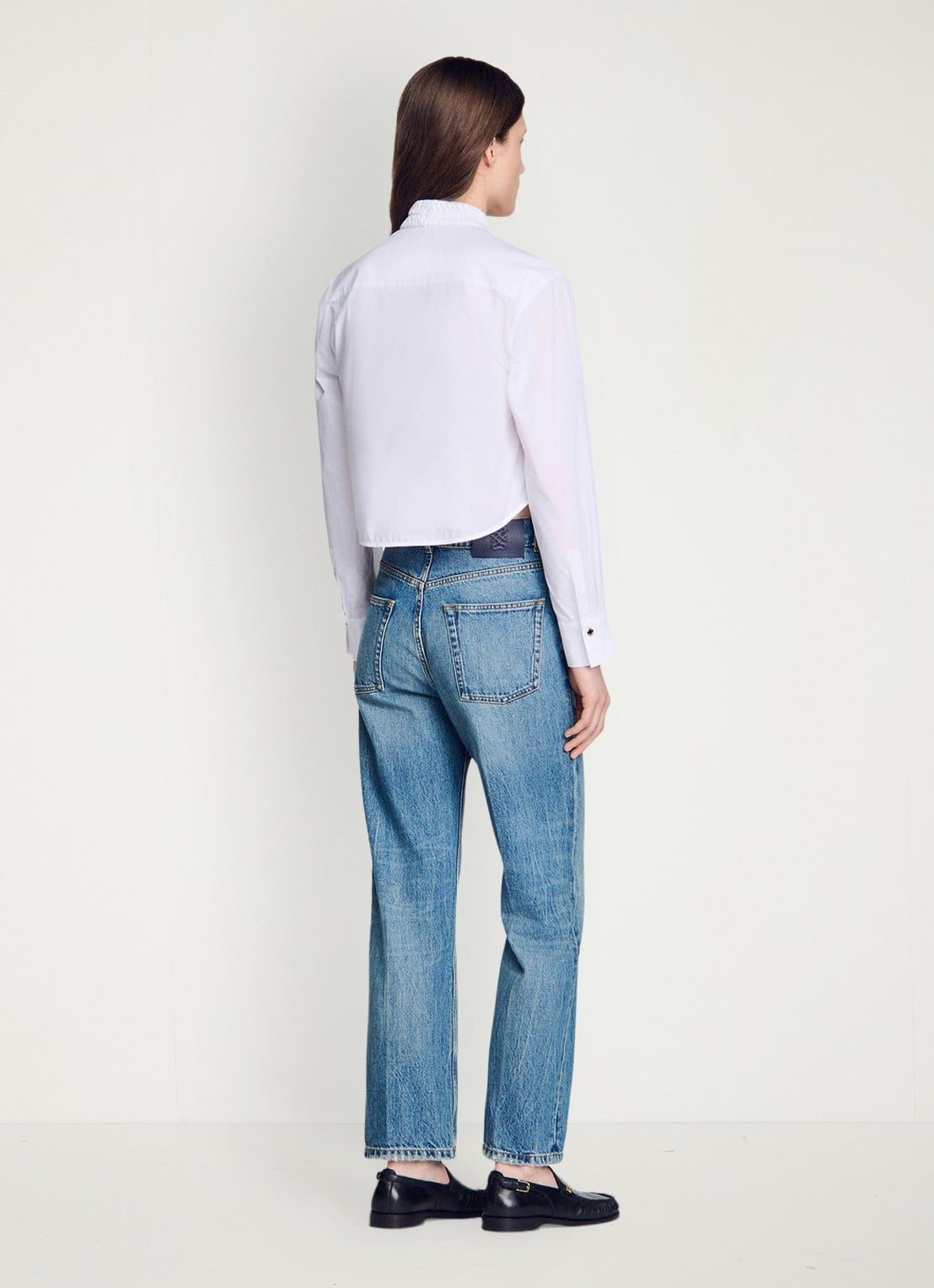 Sandro Blouse met plooidetail en opstaande kraag - achterkant 6 wit