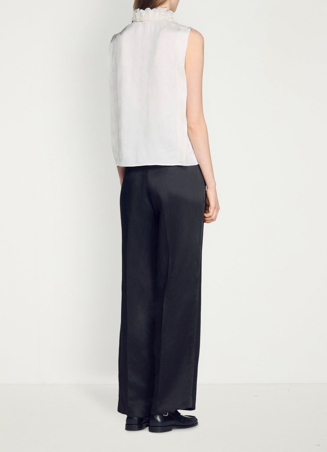 Sandro Blouse met ruches - achterkant 6 beige